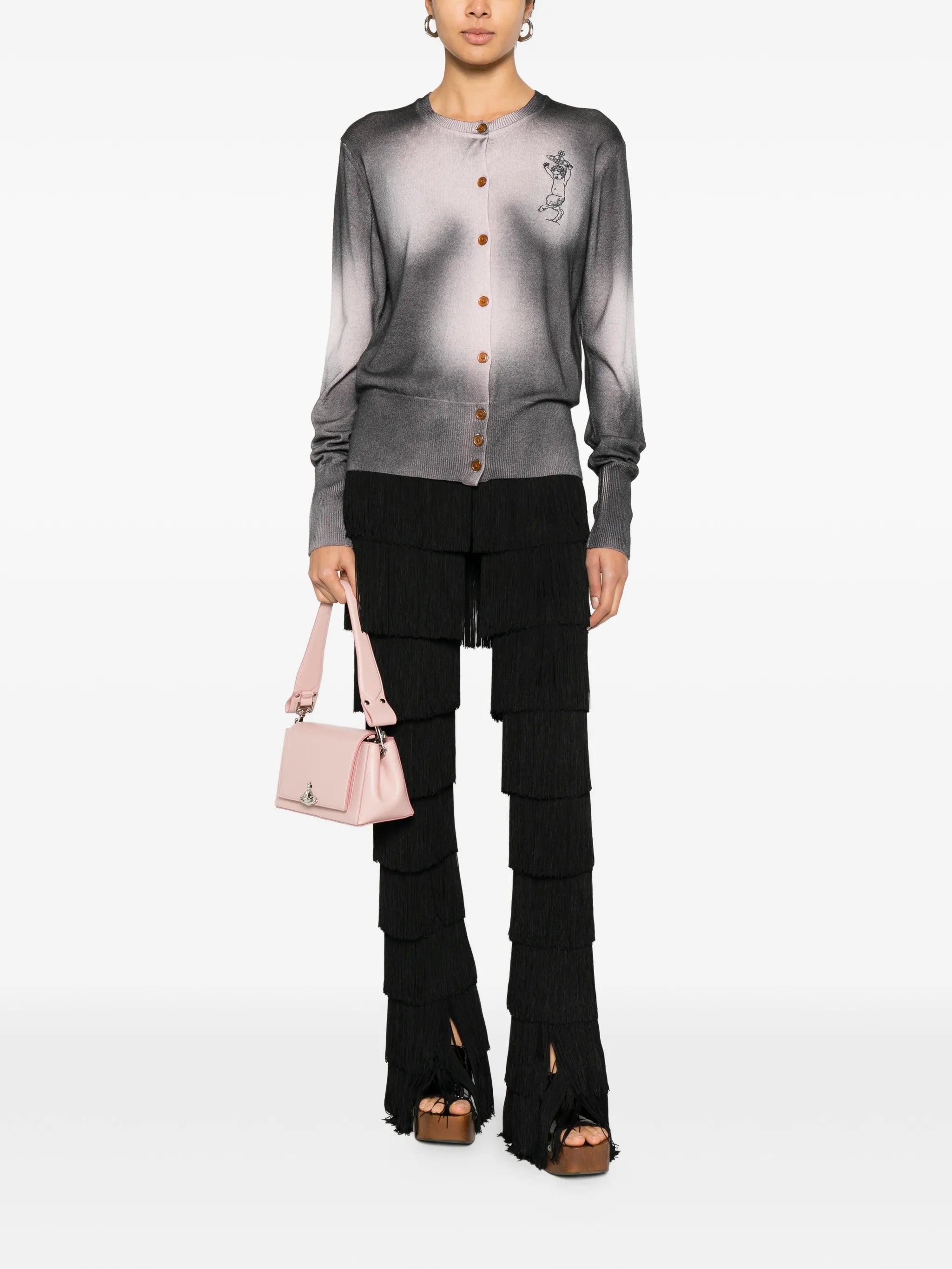 Elle embroidered ombré cardigan