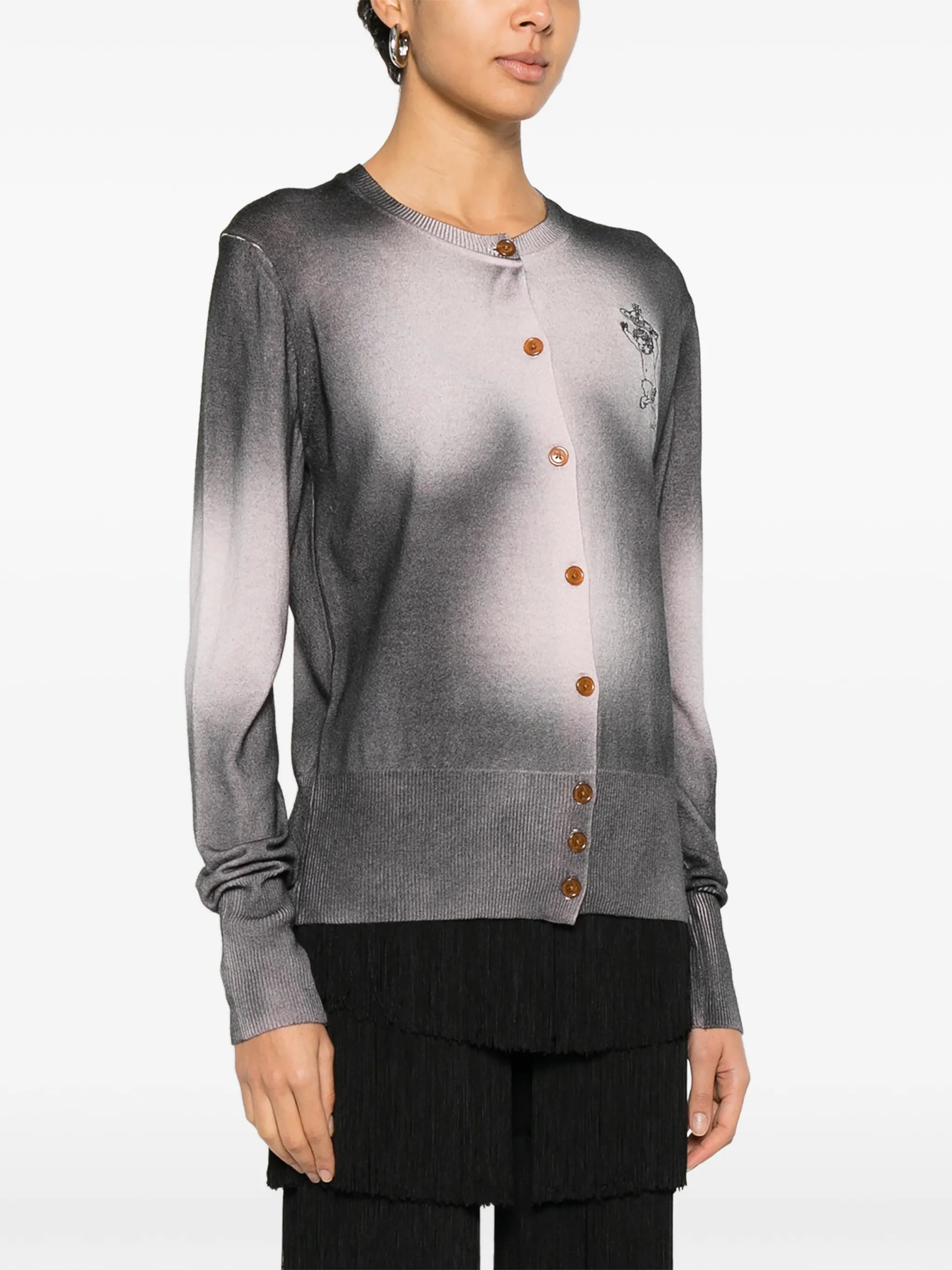 Elle embroidered ombré cardigan