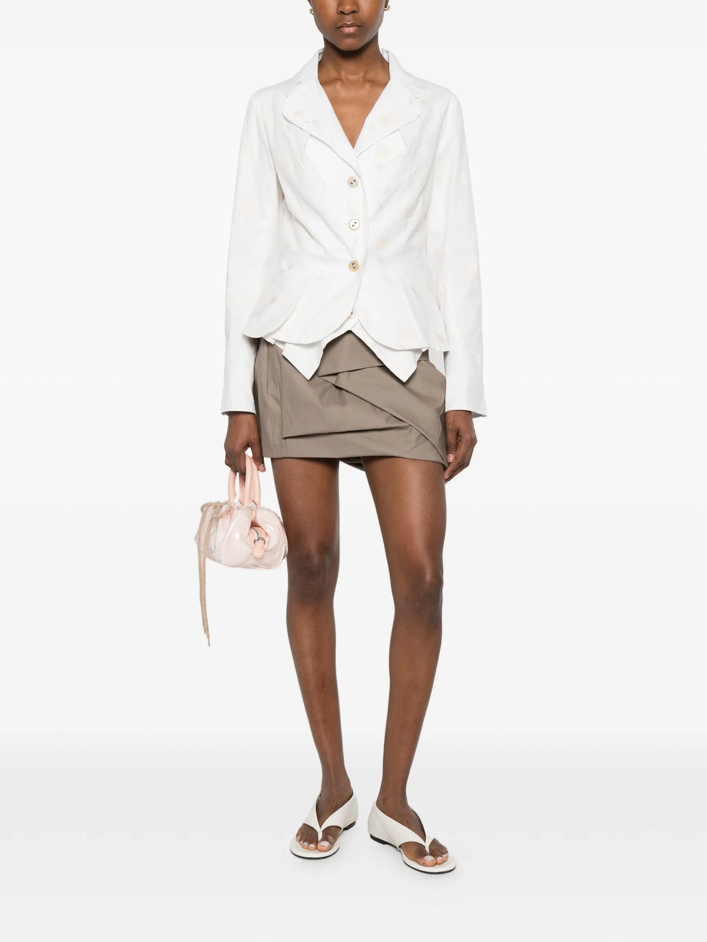 embroidered-flower button jacket