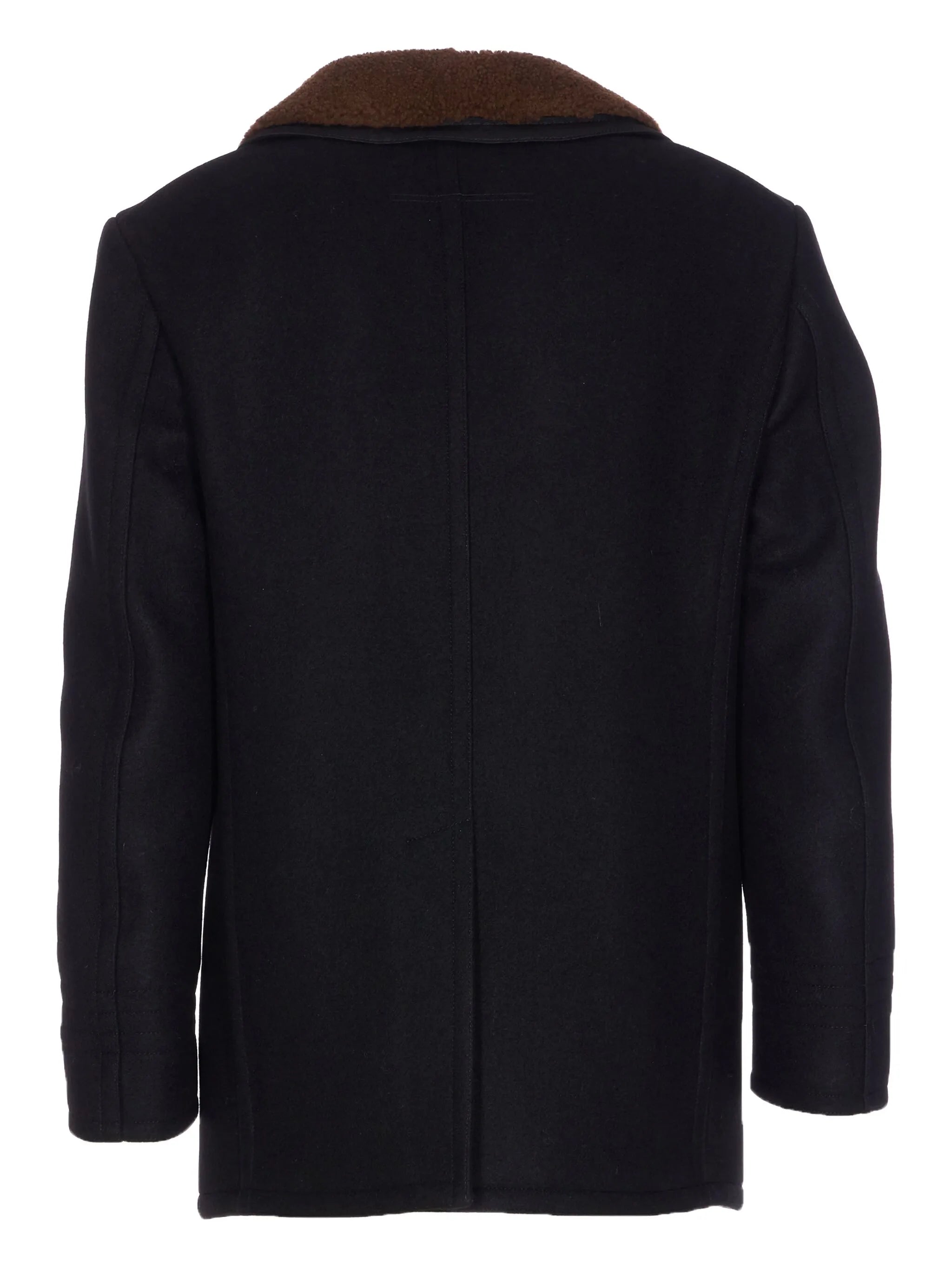 double-breasted shearling peacoat