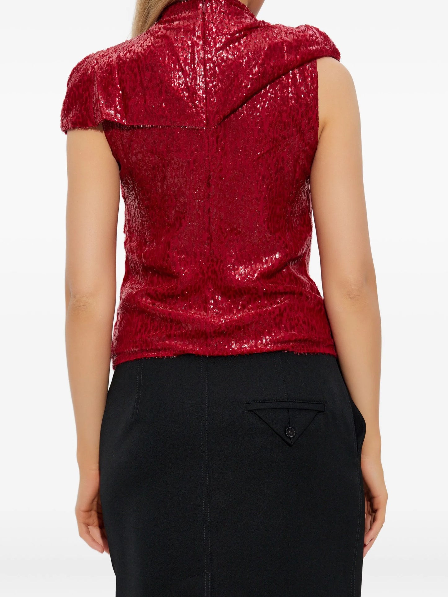draped lurex blouse