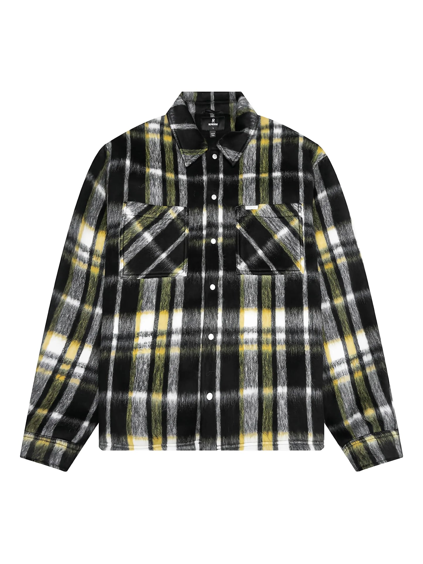 textured plaid overshirt