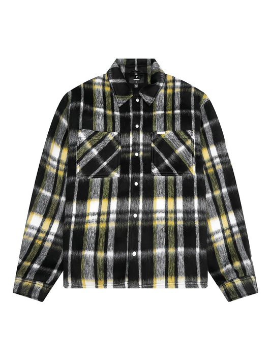 textured plaid overshirt