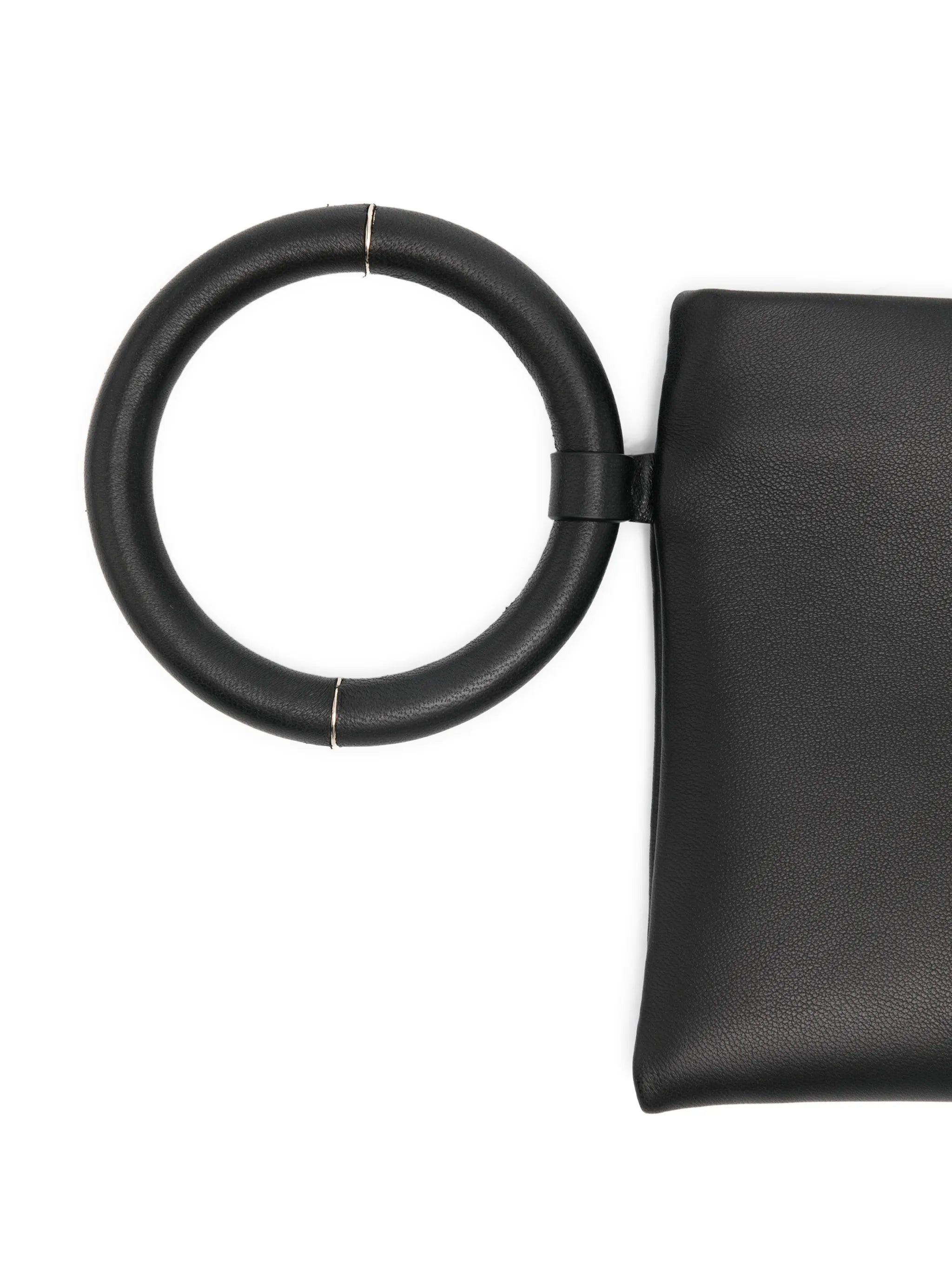 ring leather clutch bag