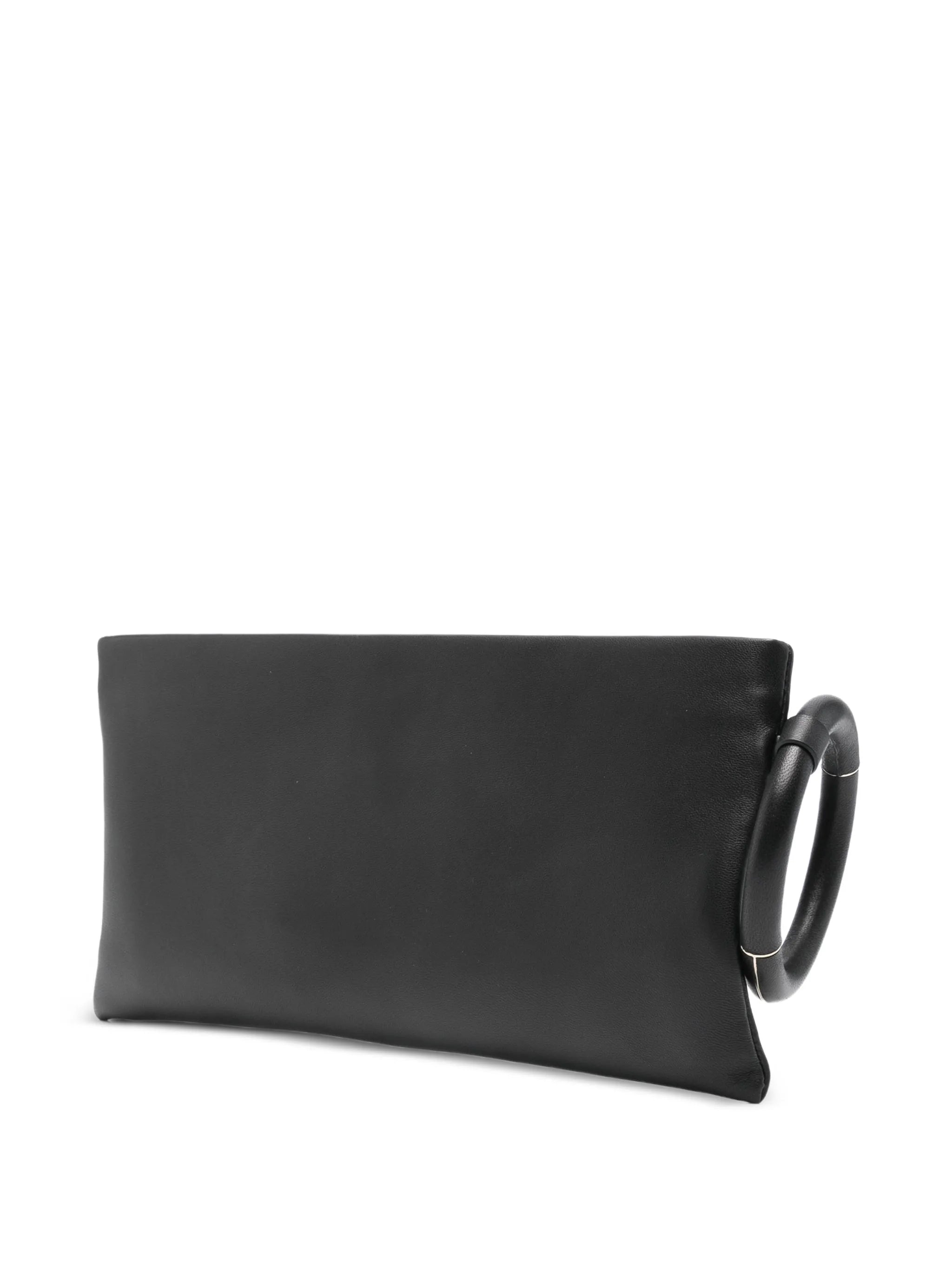 ring leather clutch bag