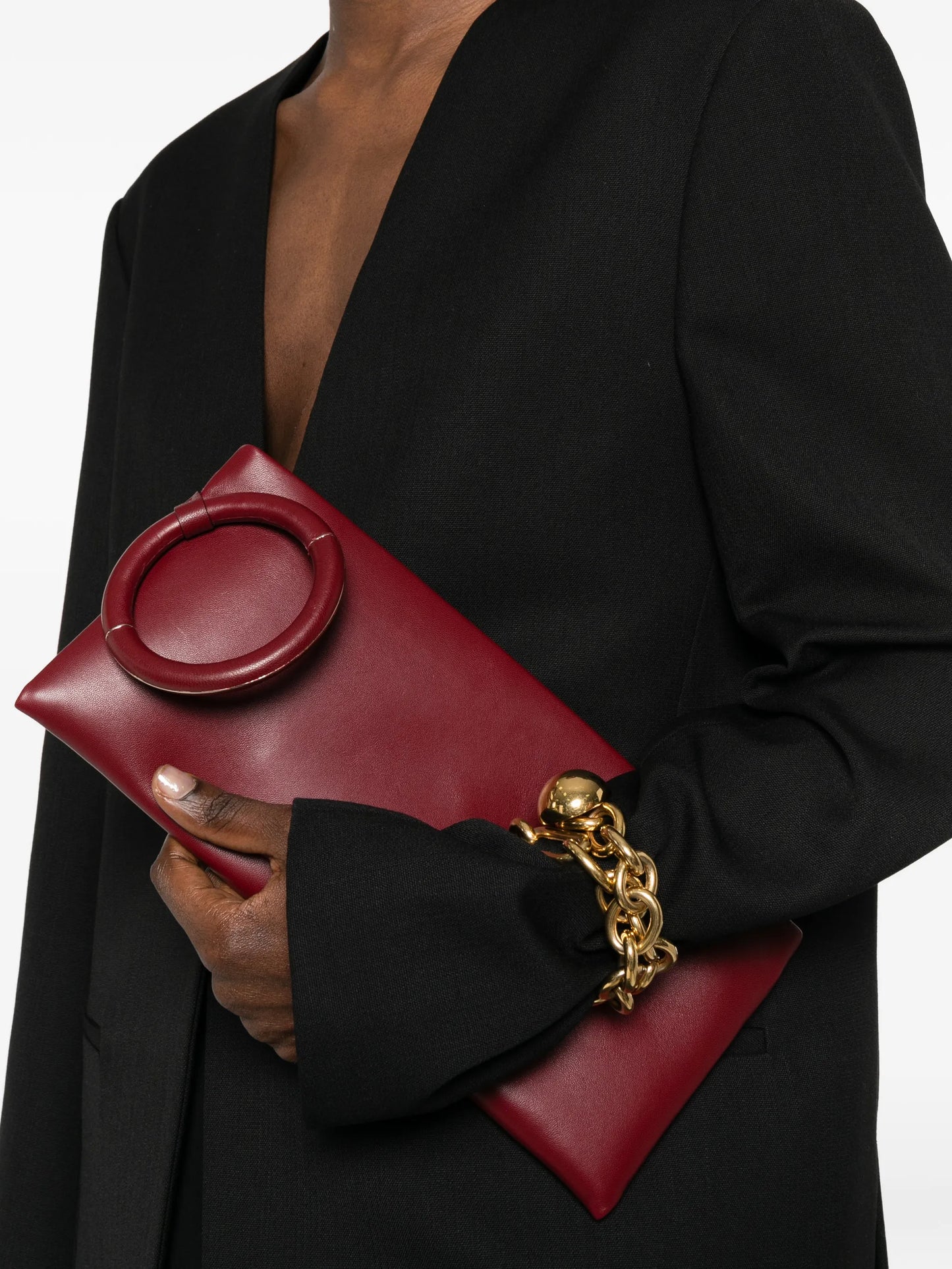 Aura ring leather clutch