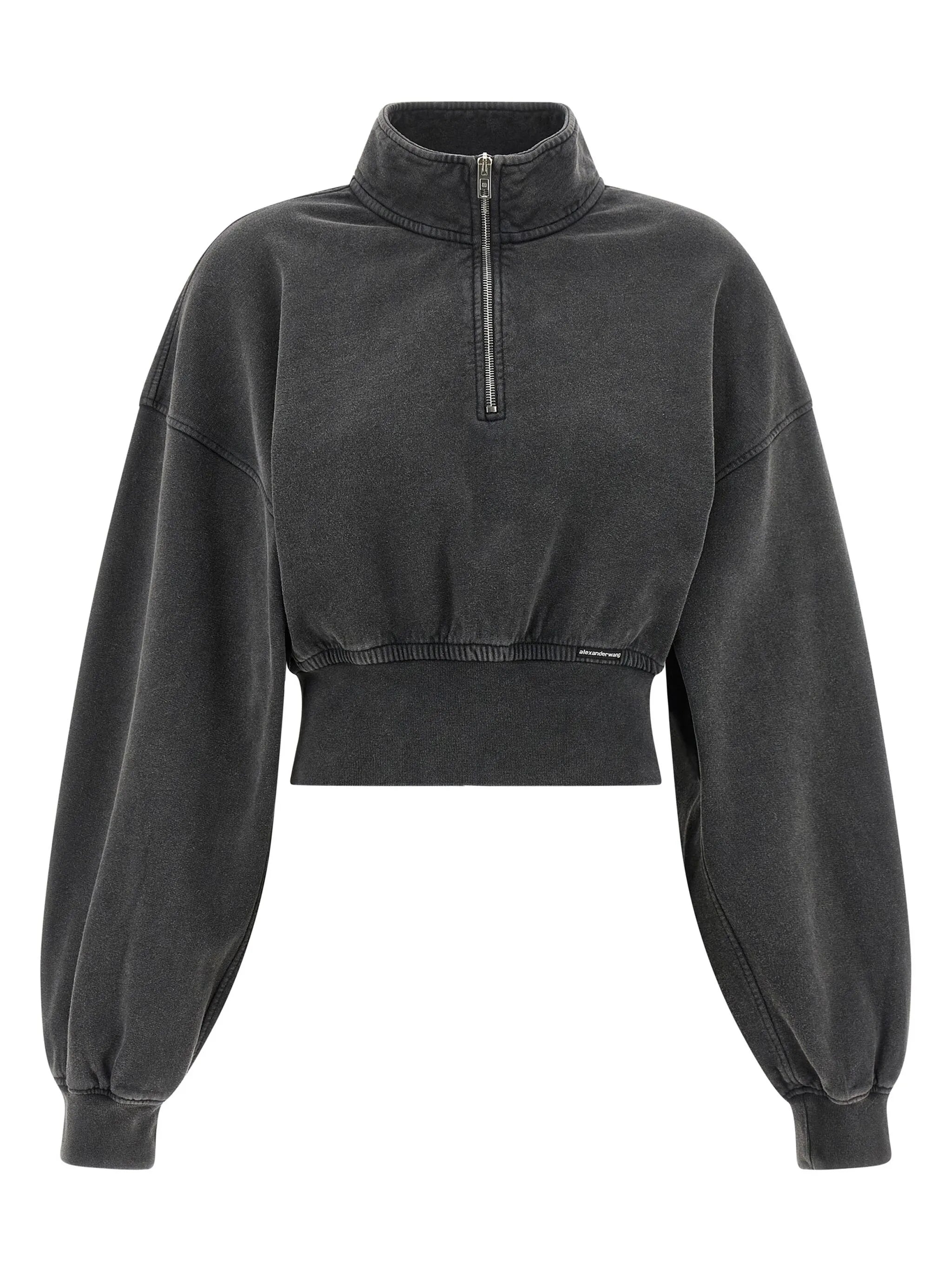 half-zip high-neck sweatshirt