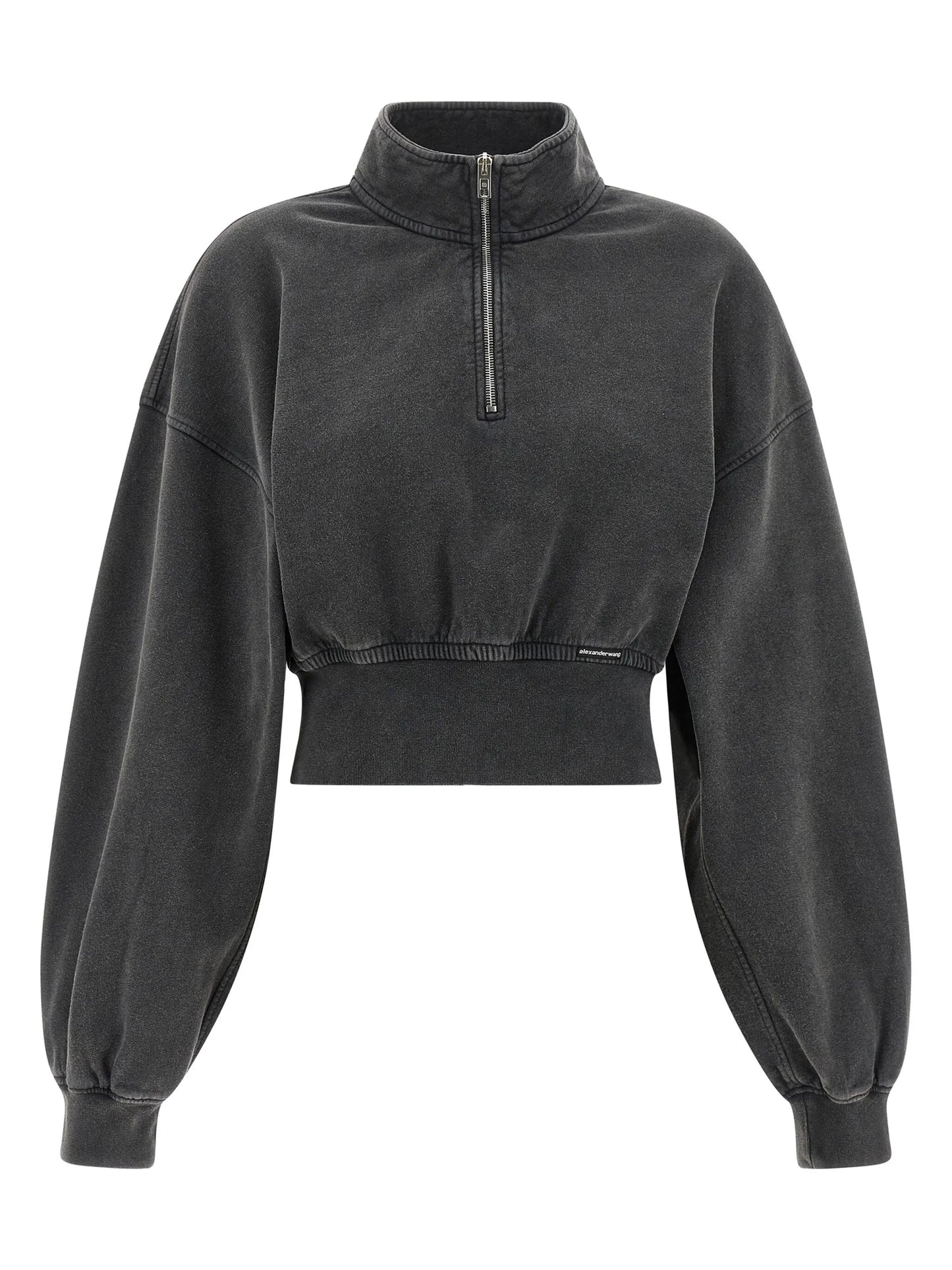 half-zip high-neck sweatshirt