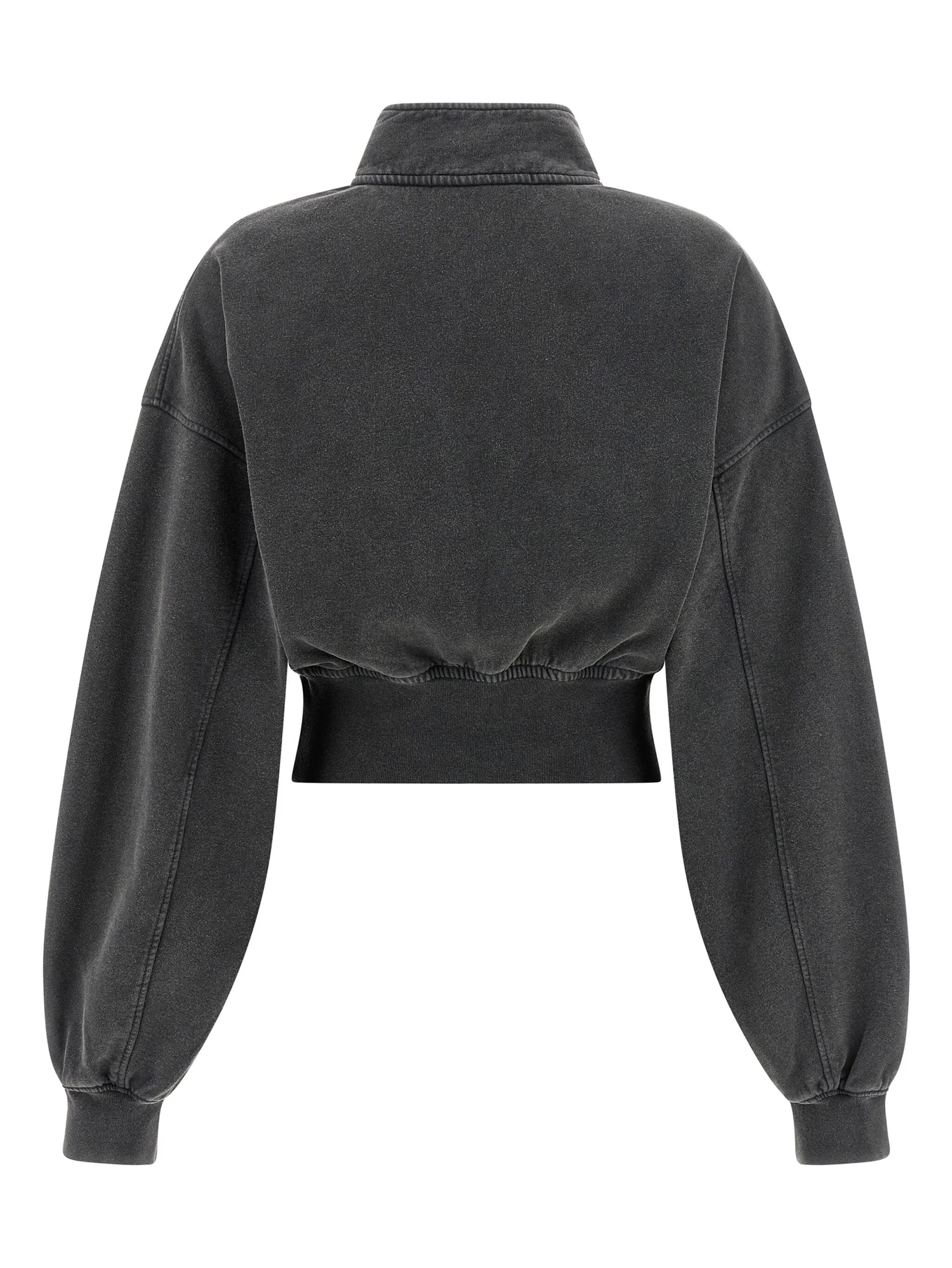 half-zip high-neck sweatshirt