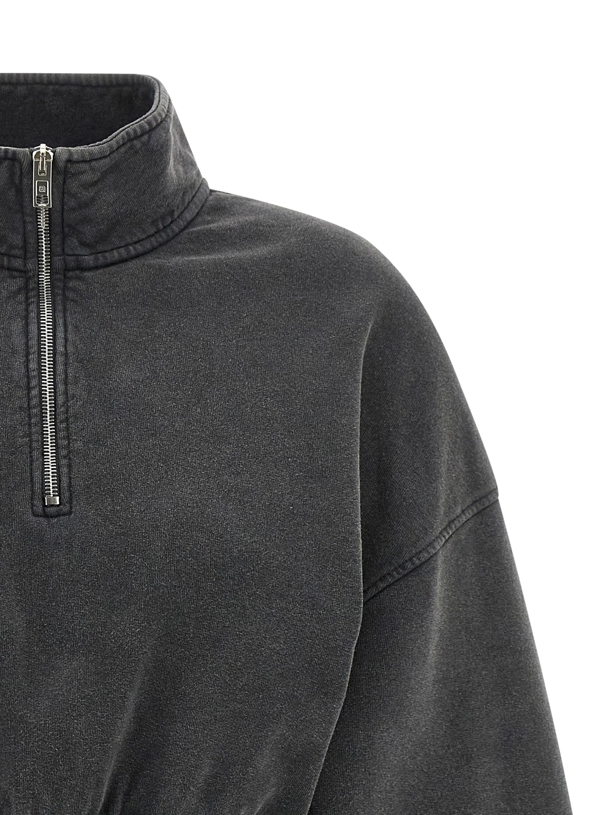 half-zip high-neck sweatshirt