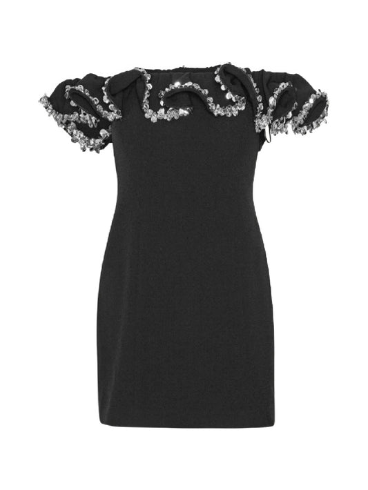 ruffle-detail mini dress