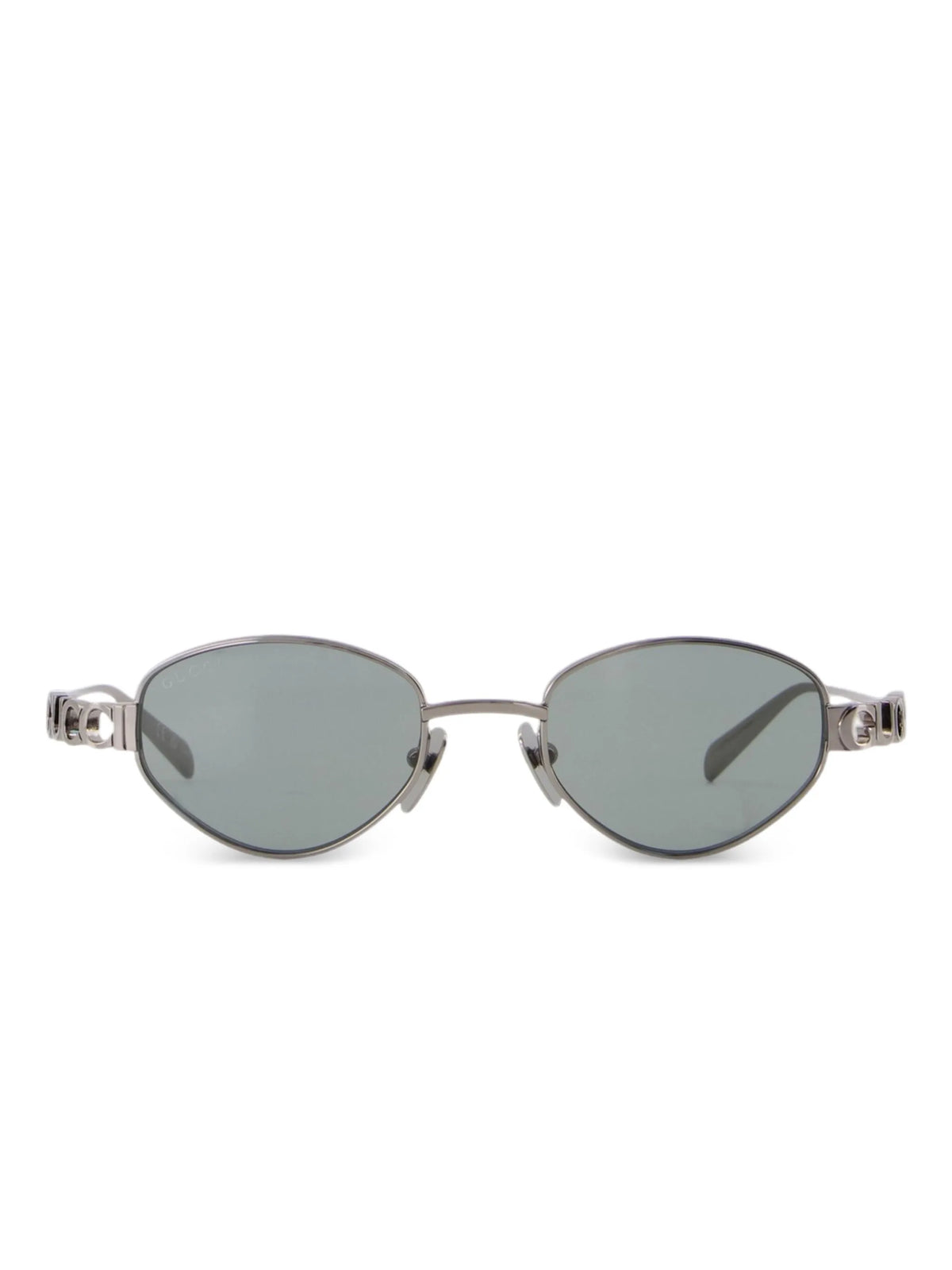 logo-plaque geometric-frame sunglasses