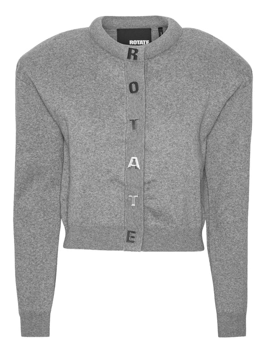 letter firm knit cardigan