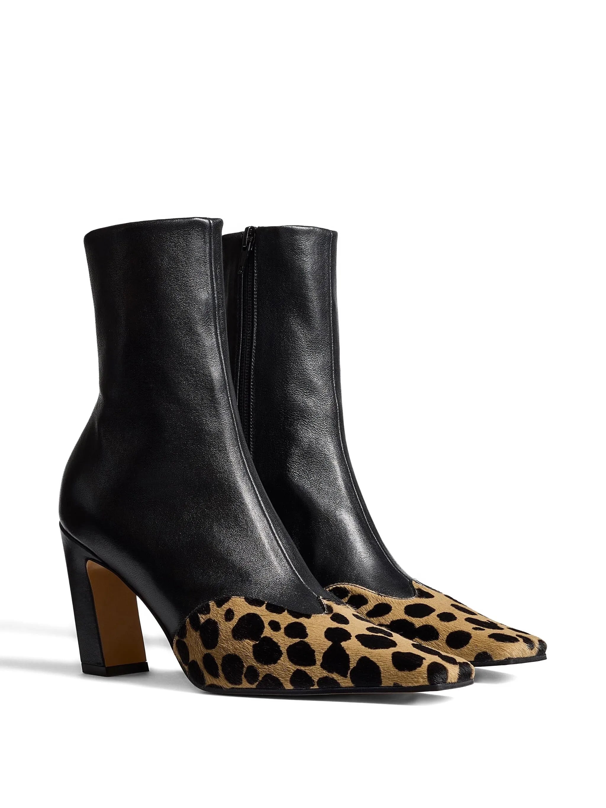 85mm Nevada hyena-print square toe boots