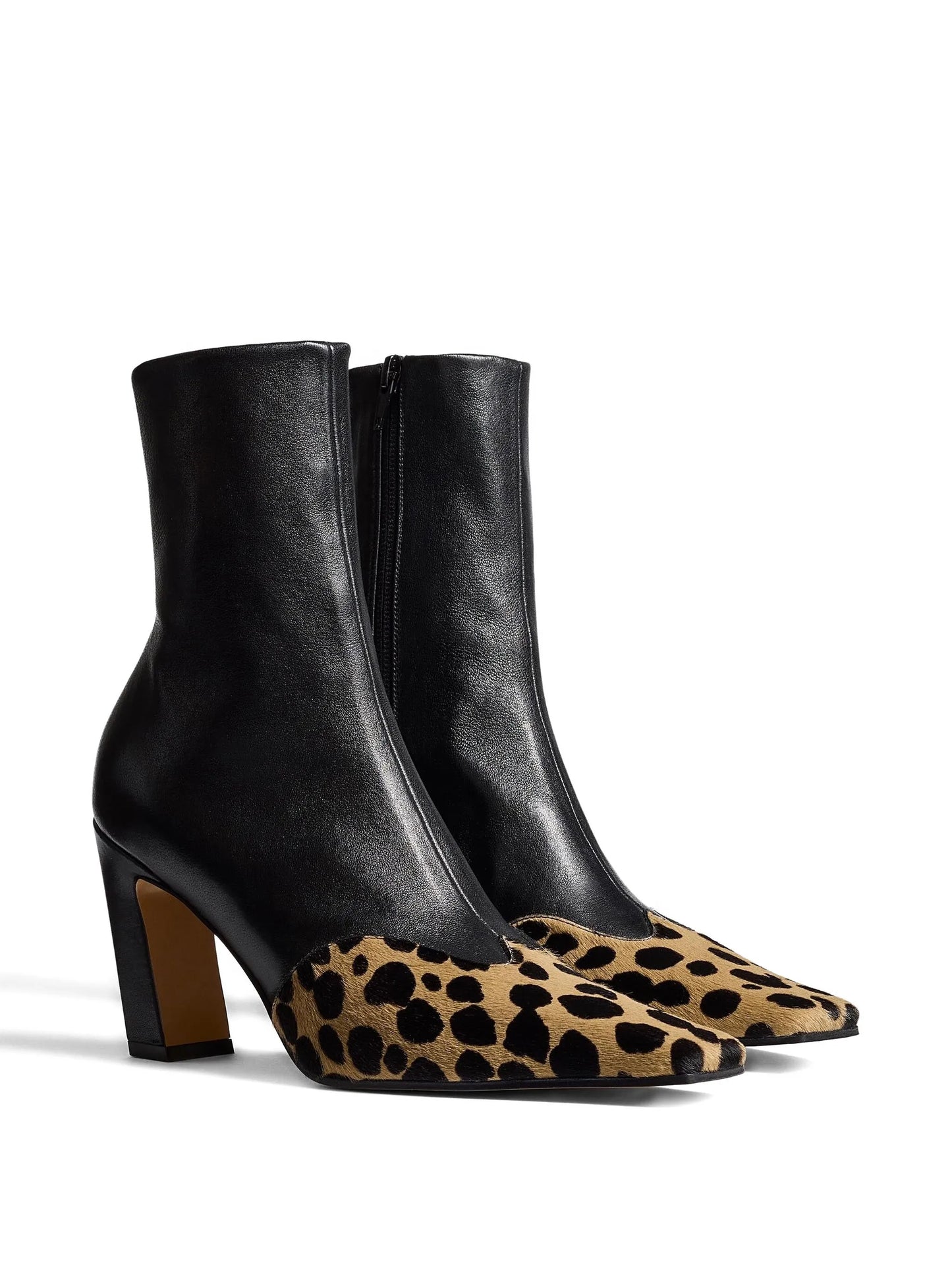 85mm Nevada hyena-print square toe boots