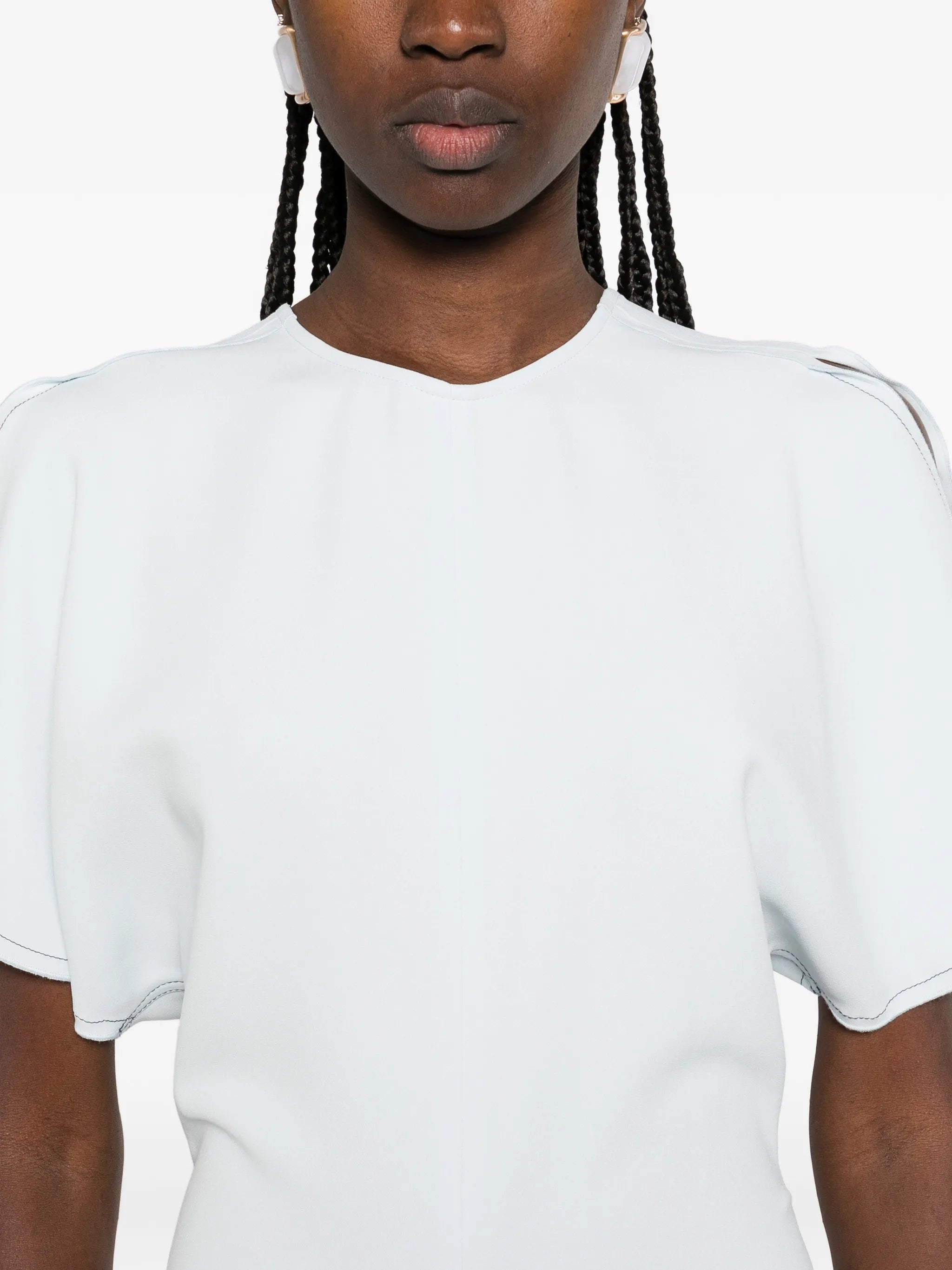 gathered-waist midi dress