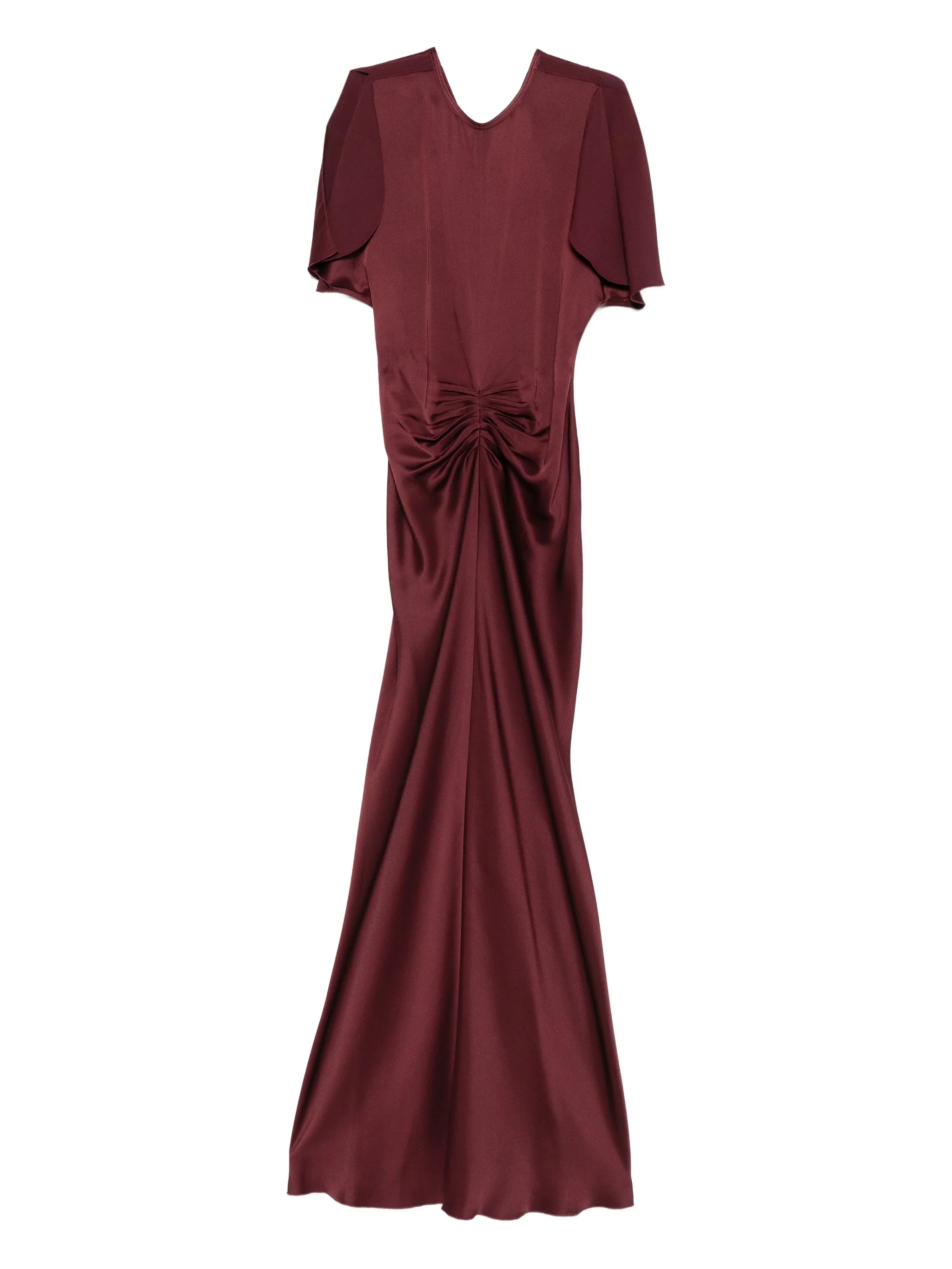 gathered waist floor length maxi dress