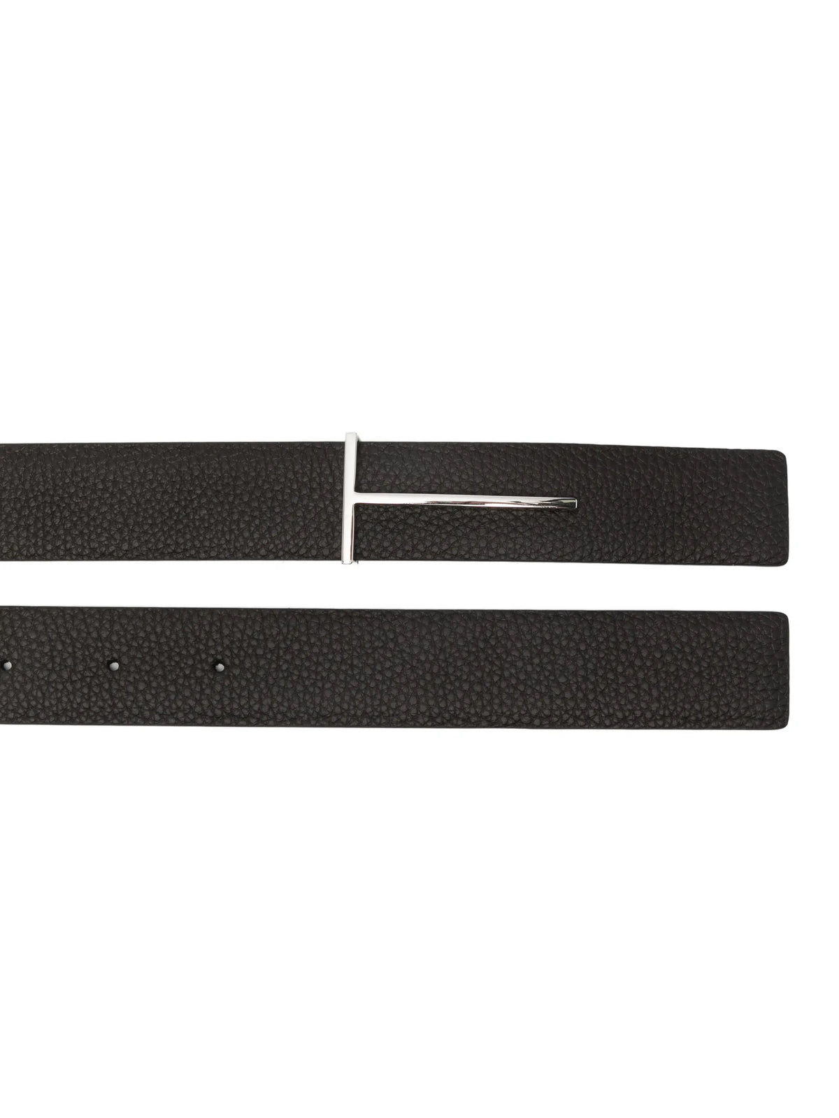 T-buckle leather reversible belt