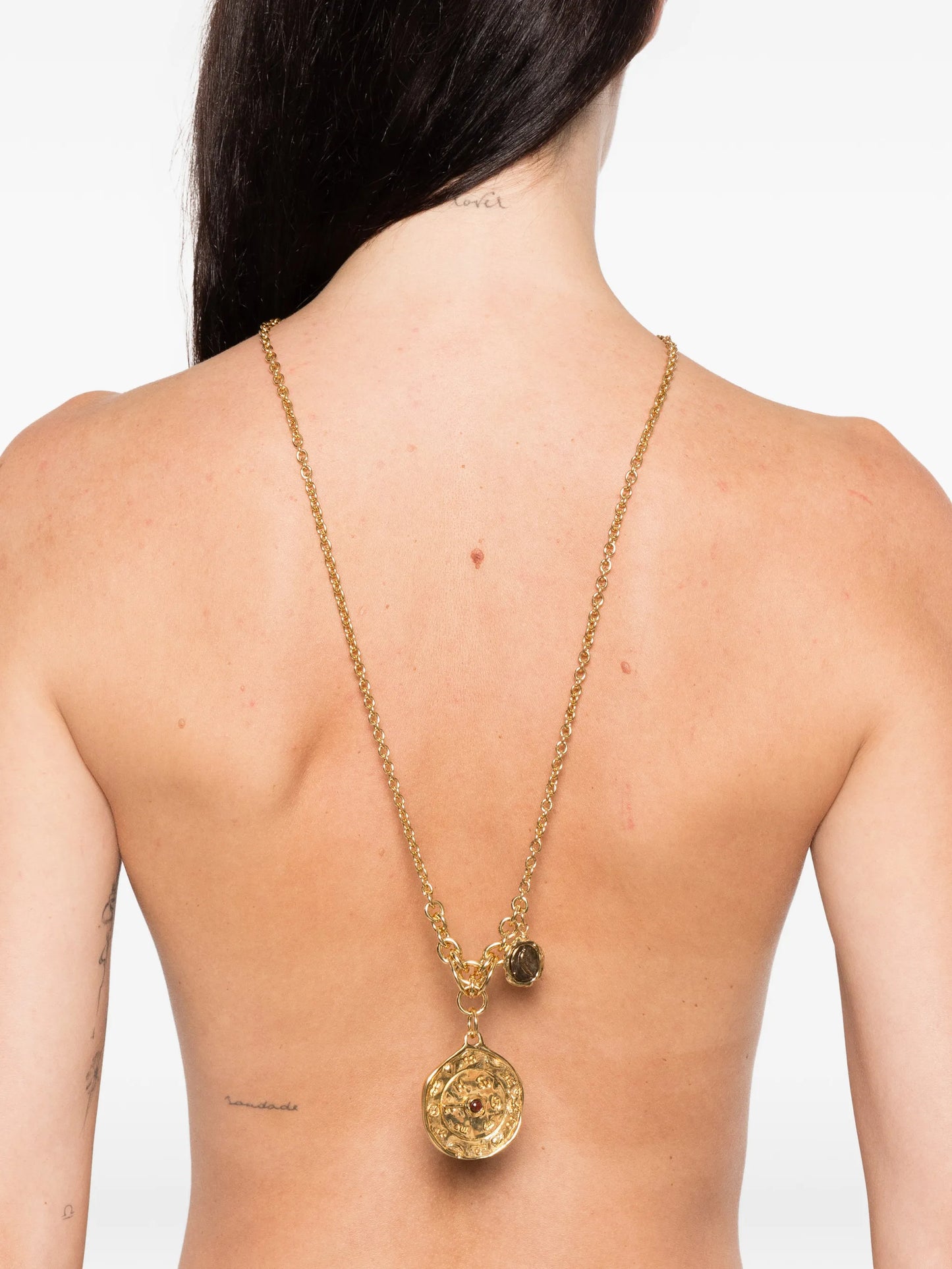 coin jasper gem charm necklace