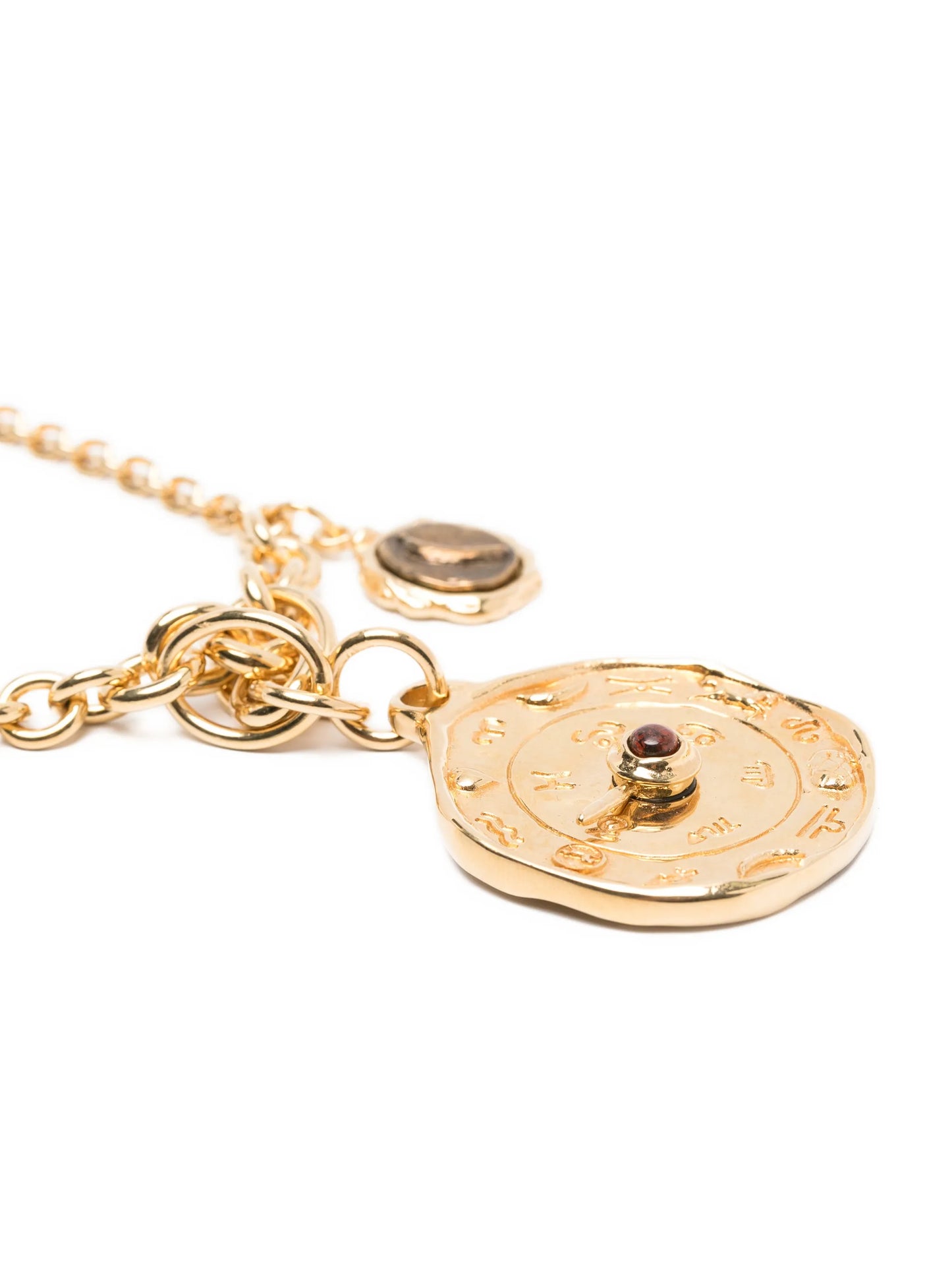 coin jasper gem charm necklace