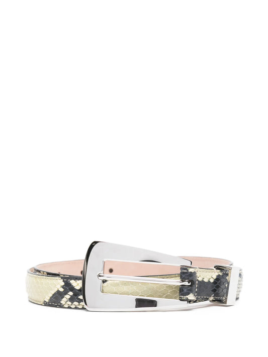 Lucca embossed python belt