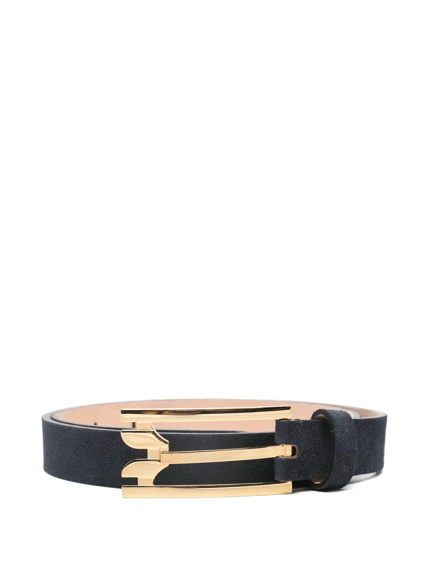 pin-buckle suede belt