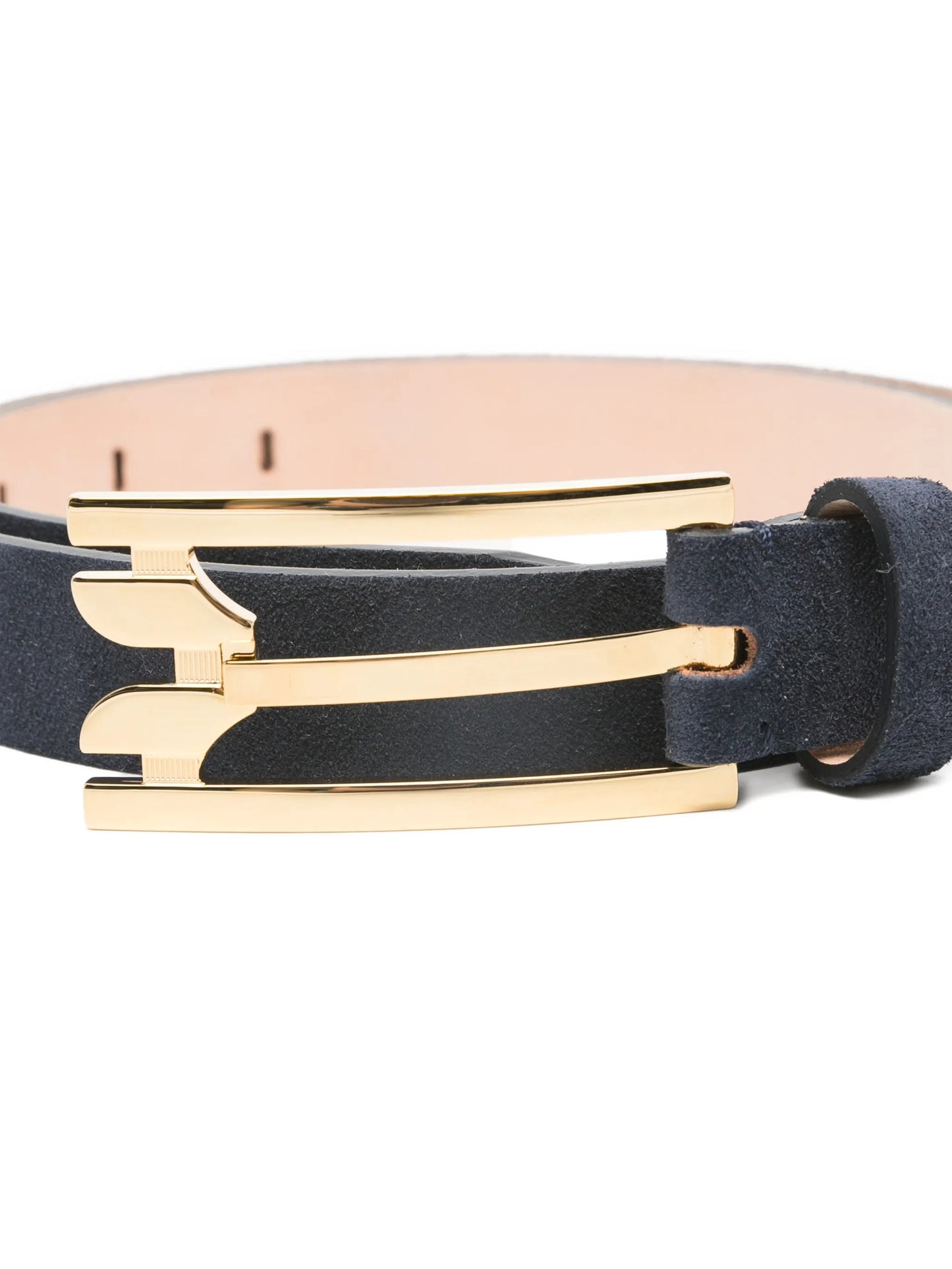 pin-buckle suede belt