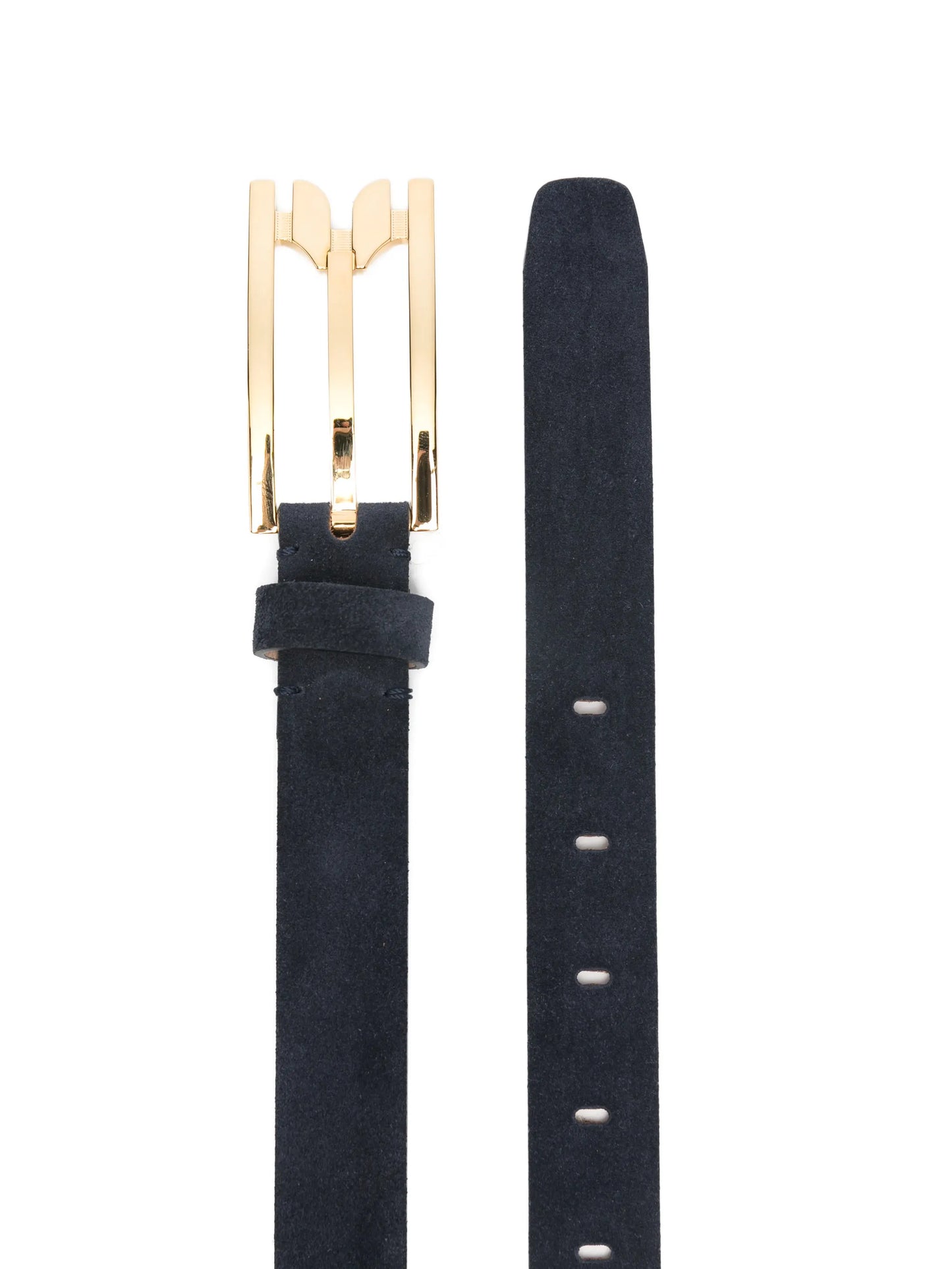 pin-buckle suede belt