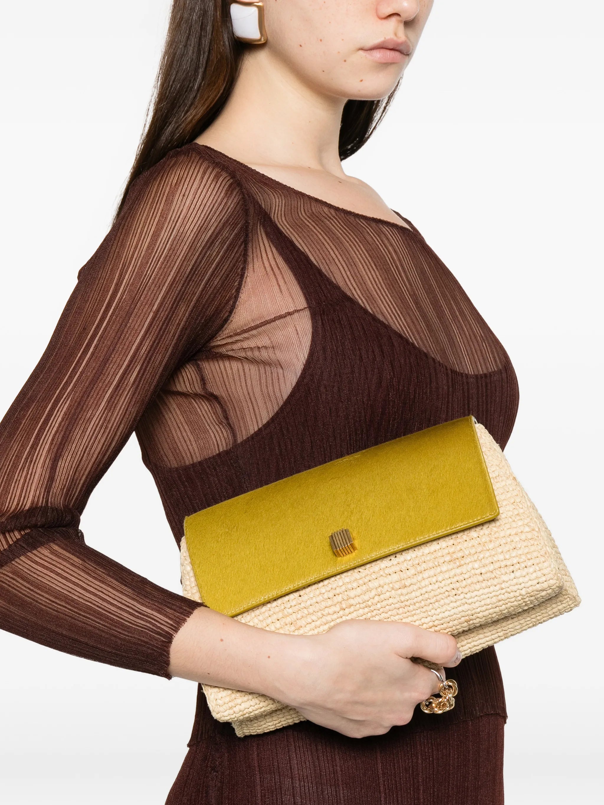 Audrey raffia cross body bag
