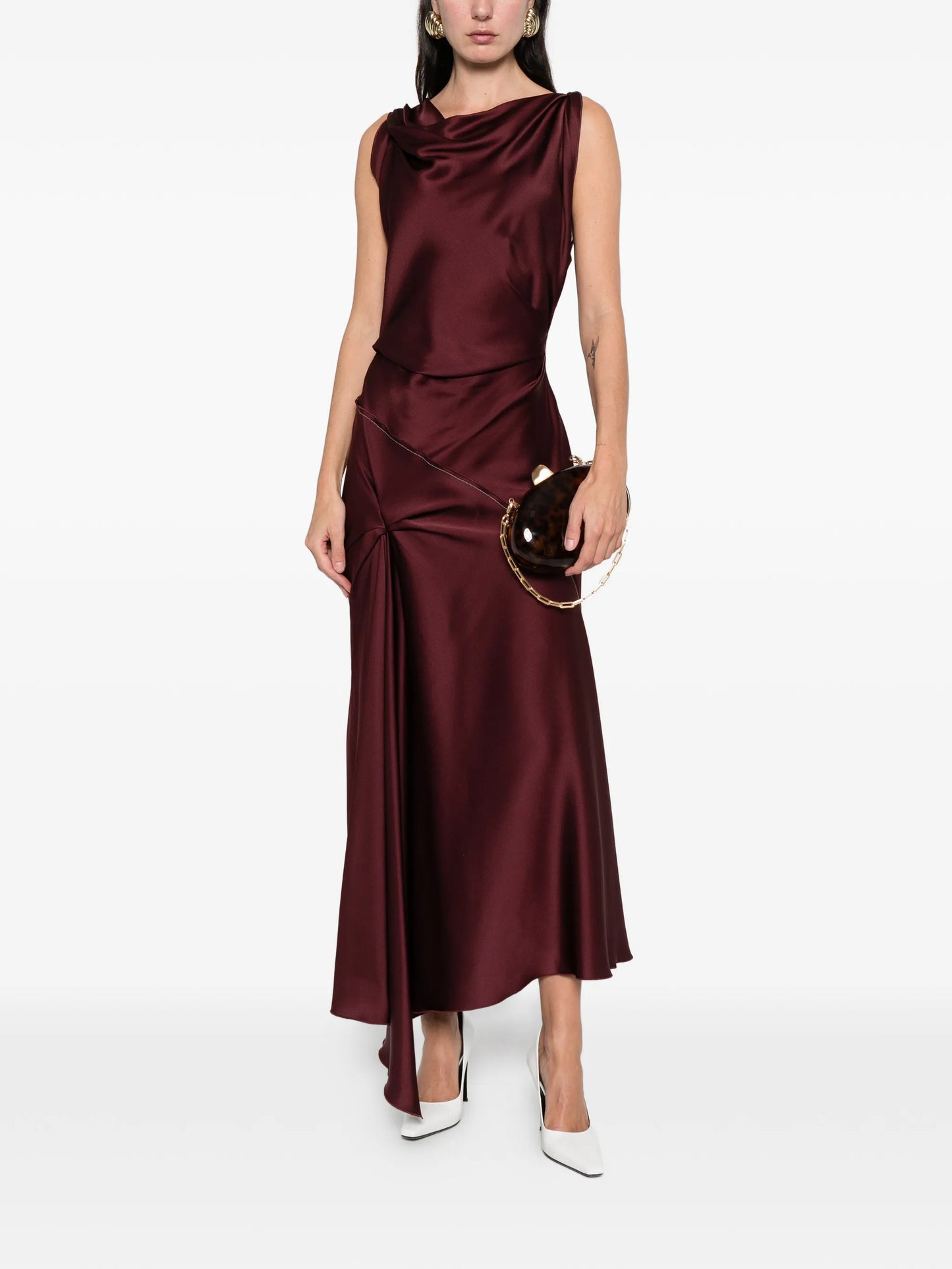 Posy draped midi dress