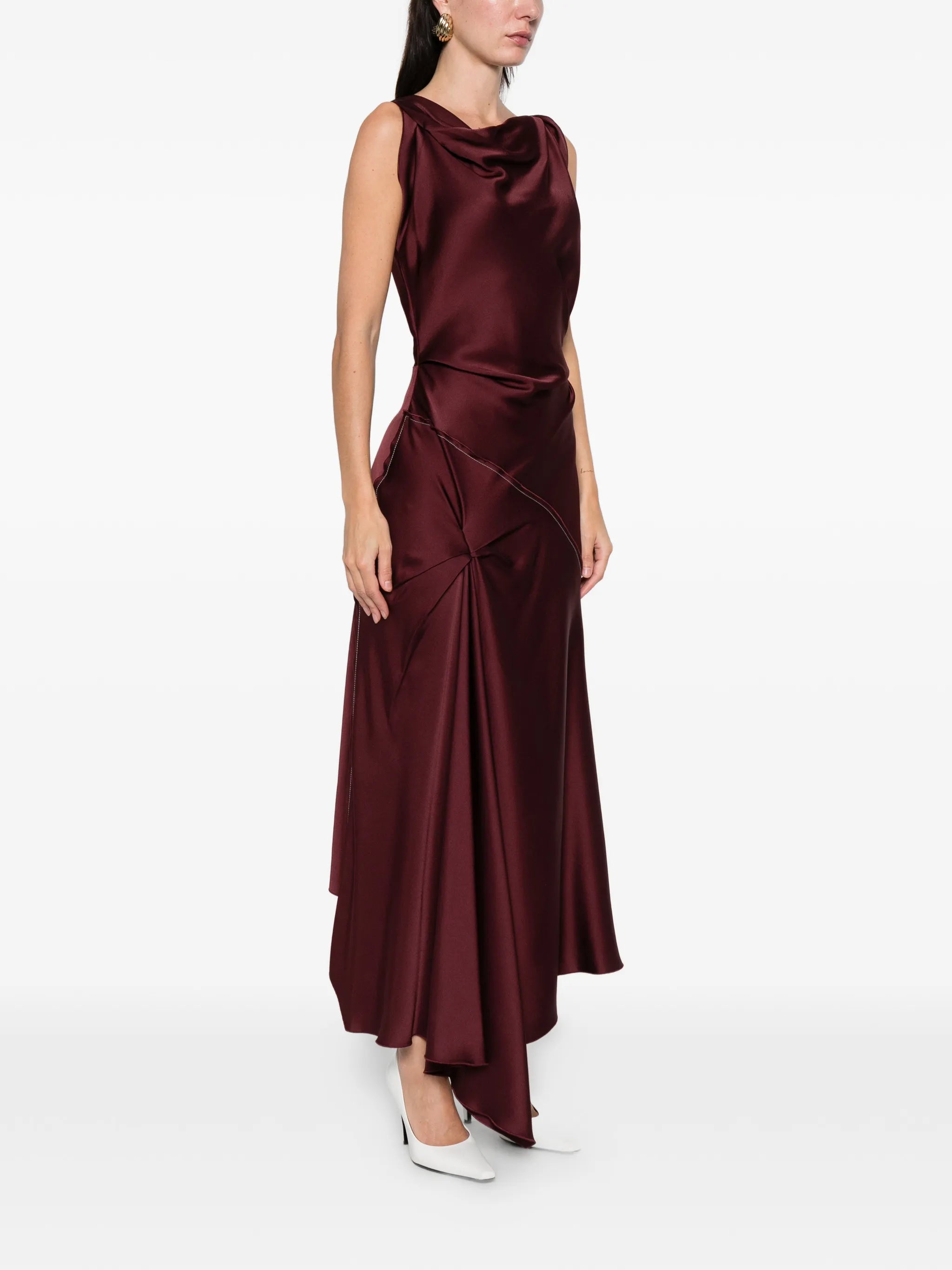 Posy draped midi dress