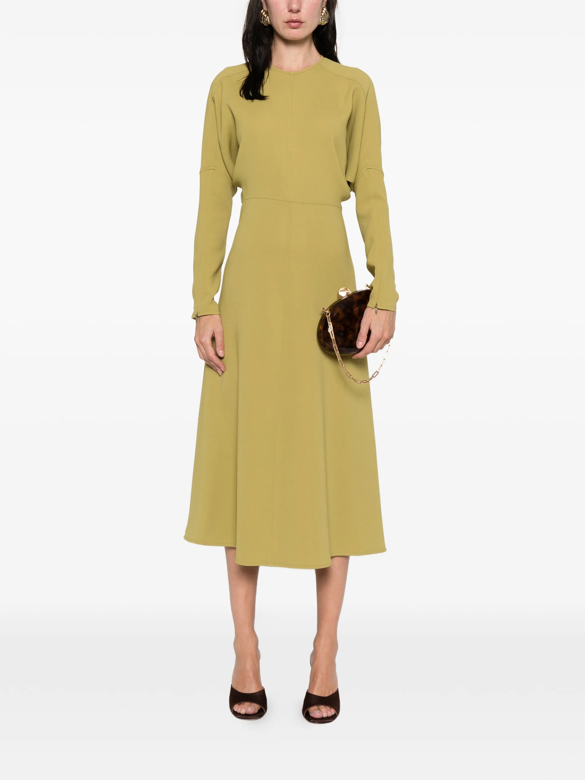 Dolman long-sleeve midi dress