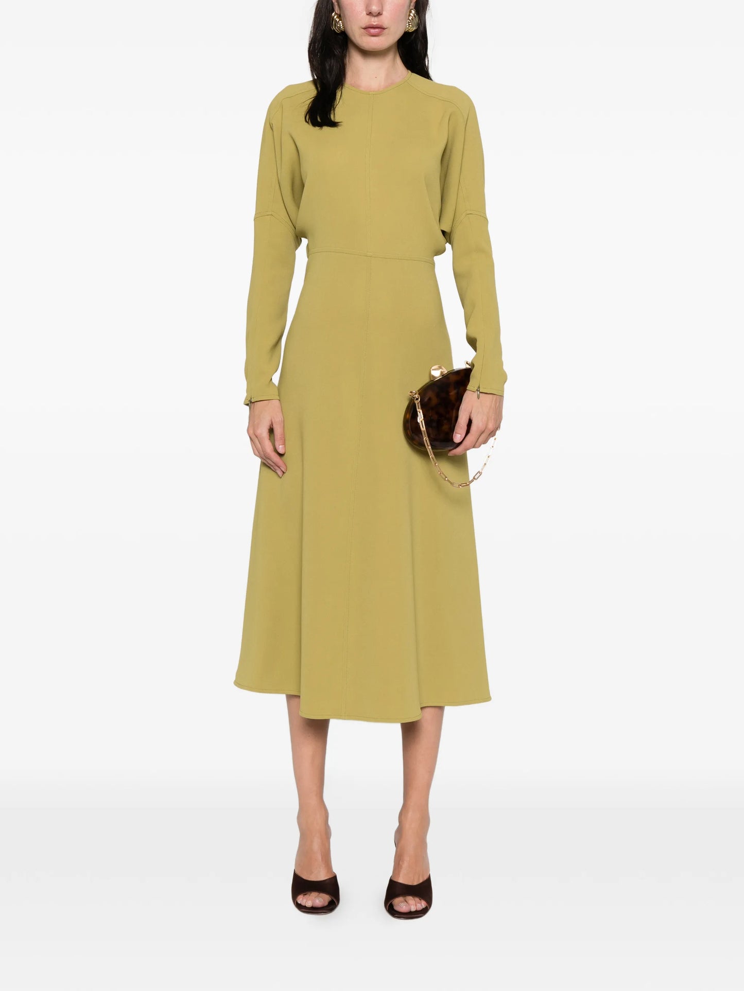 Dolman long-sleeve midi dress