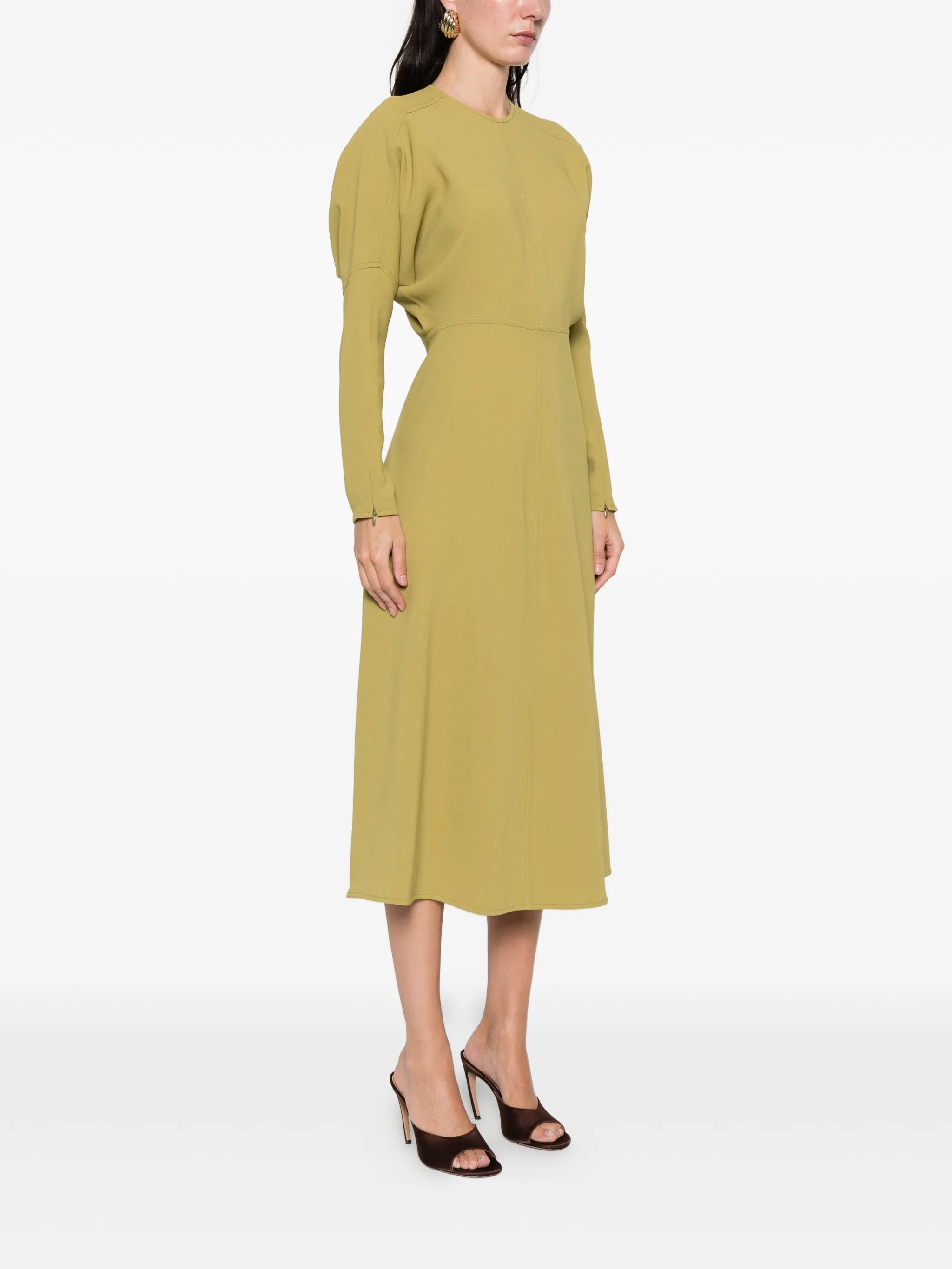Dolman long-sleeve midi dress