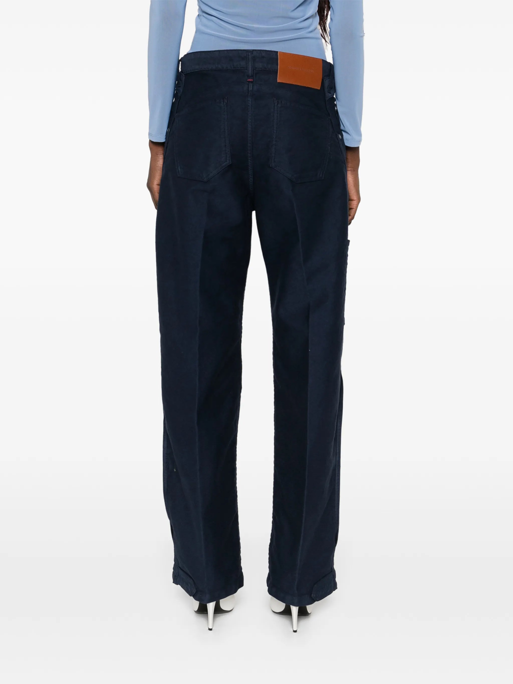 split utility trousers in navy