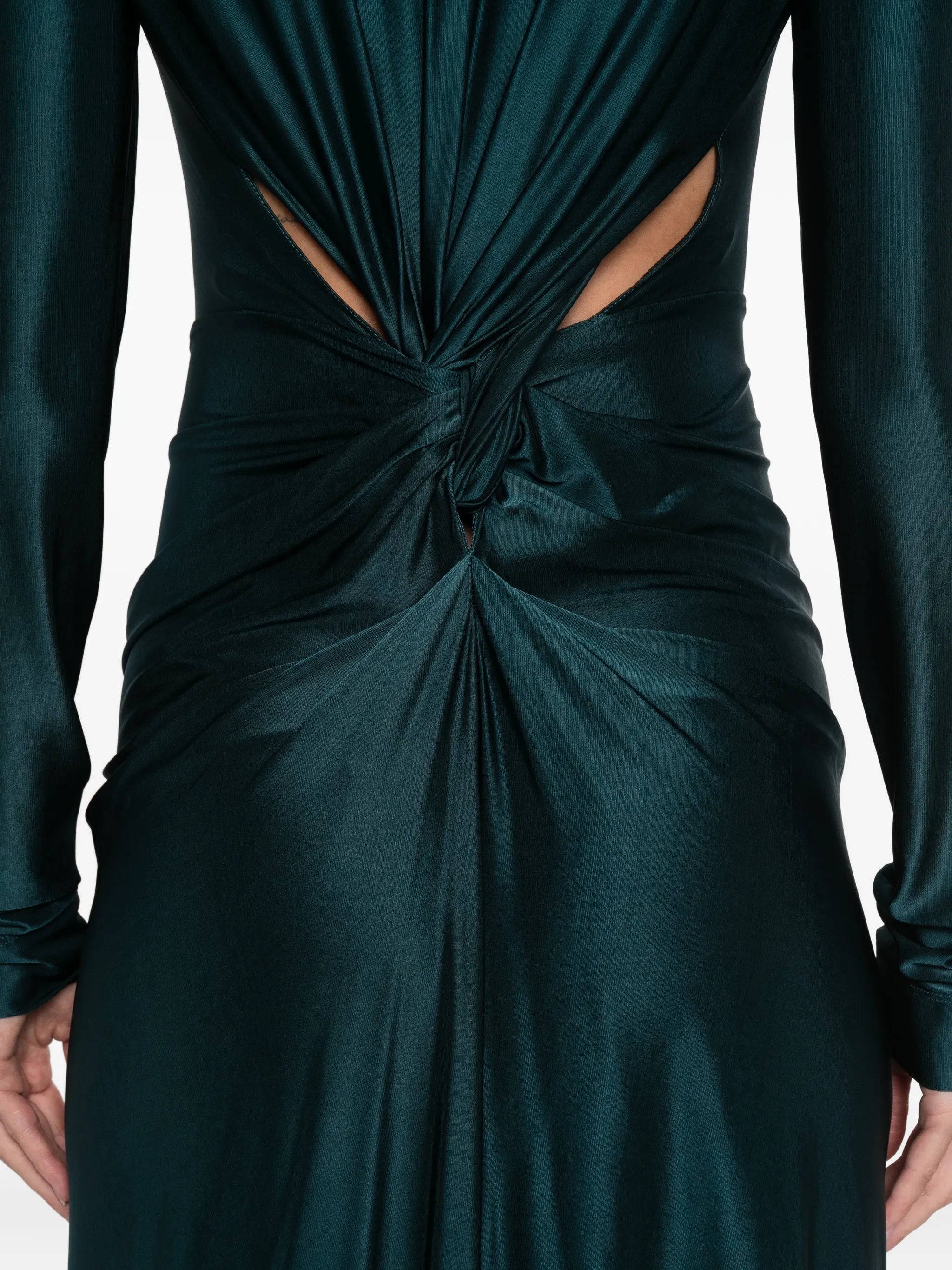 long-sleeve cut-out maxi dress