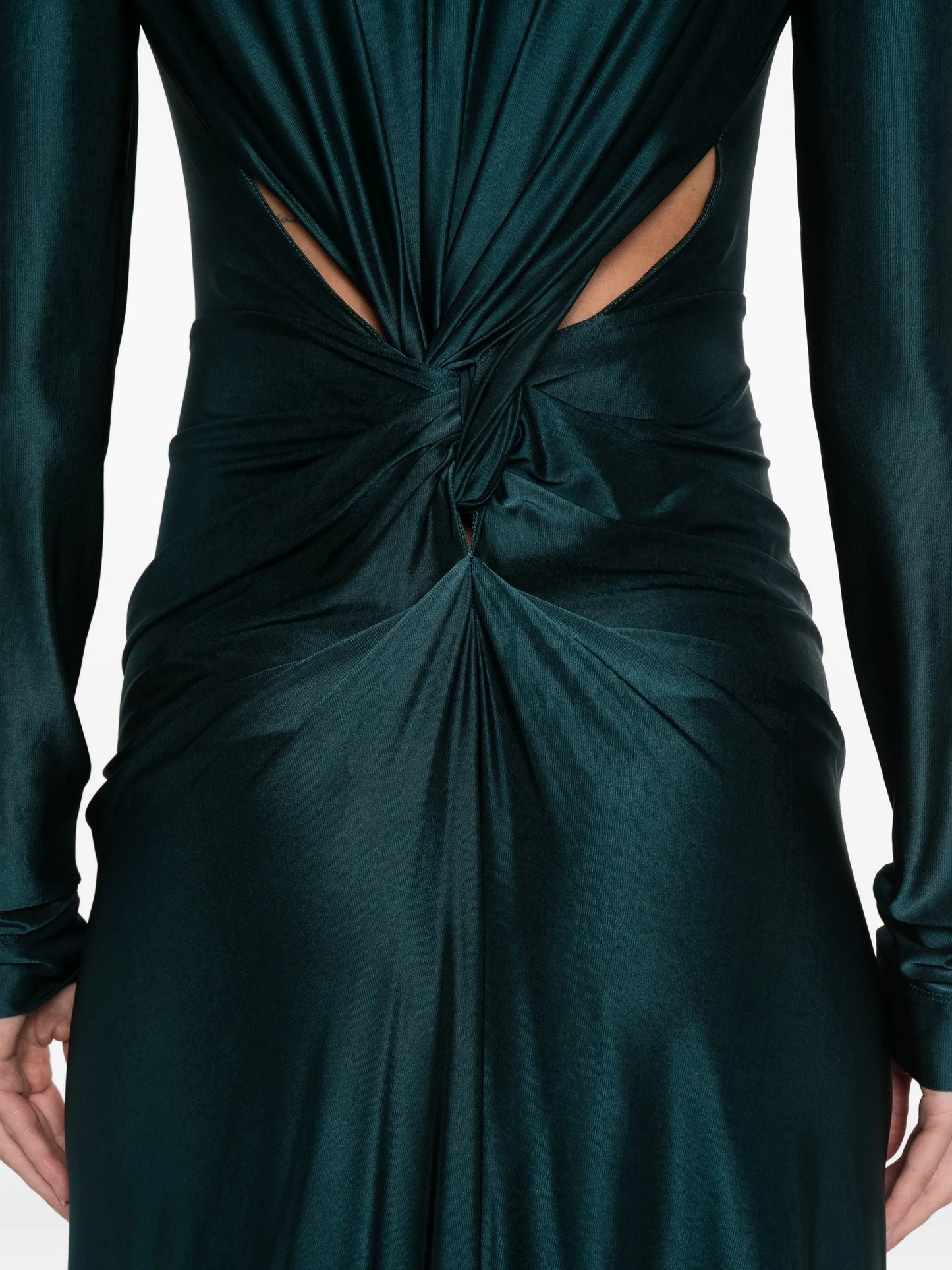 long-sleeve cut-out maxi dress