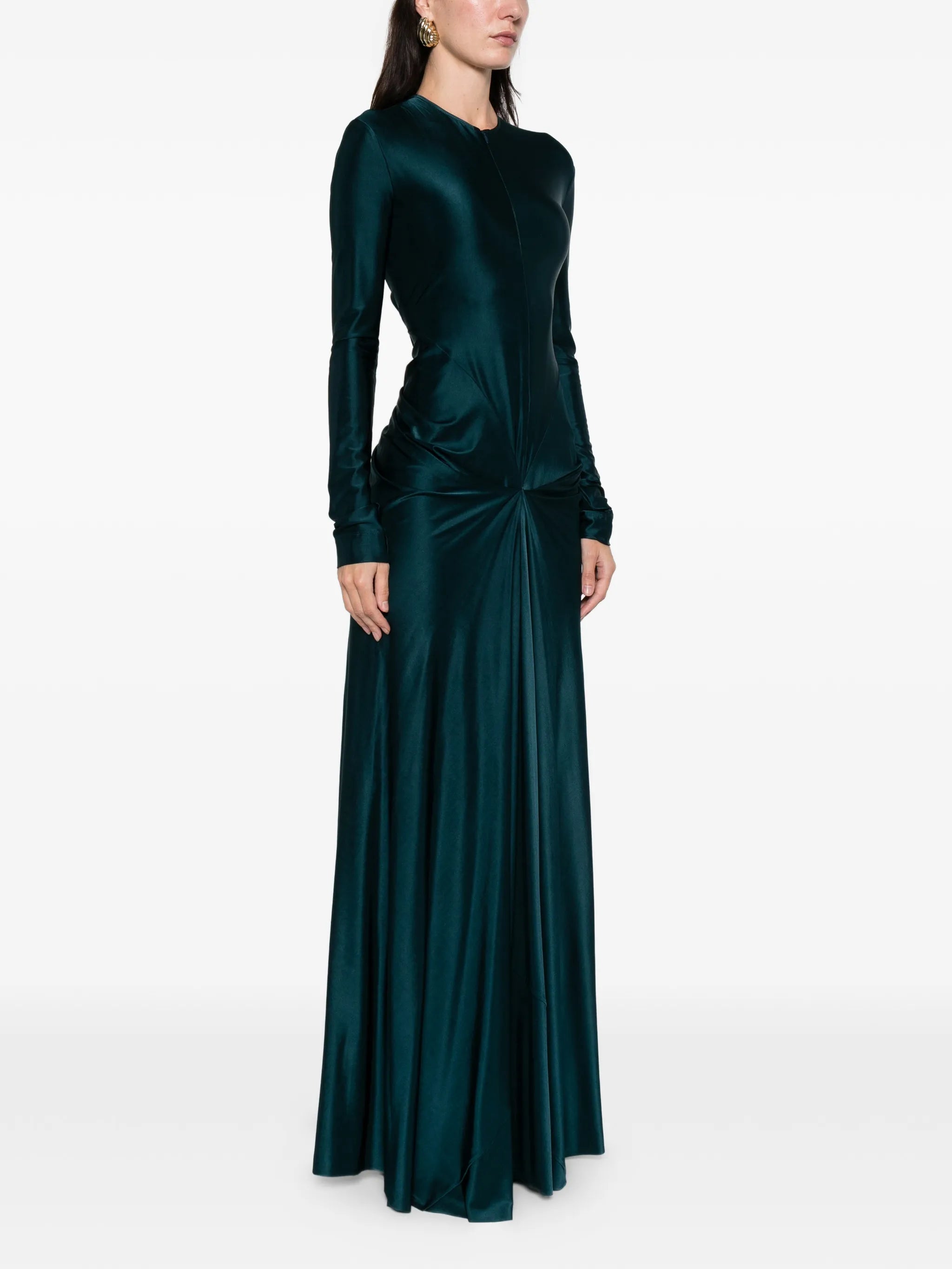 long-sleeve cut-out maxi dress