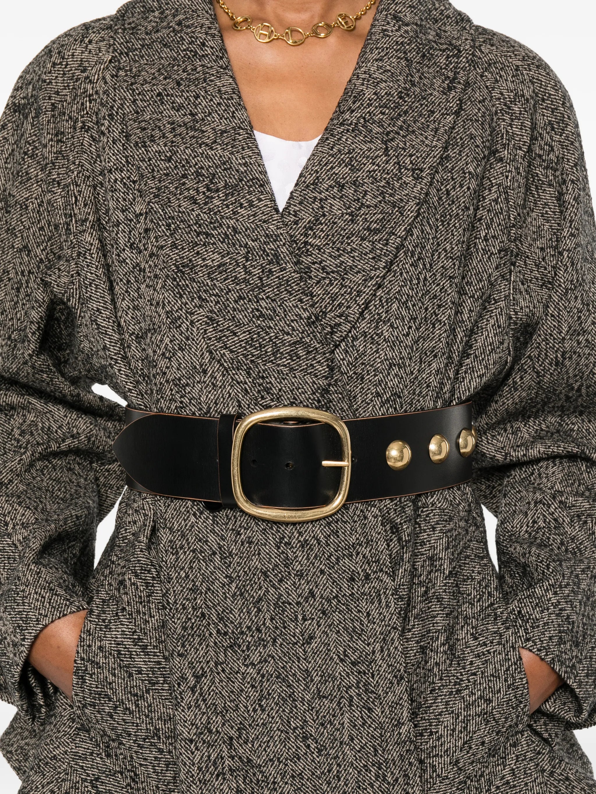 double-breasted flared jacket