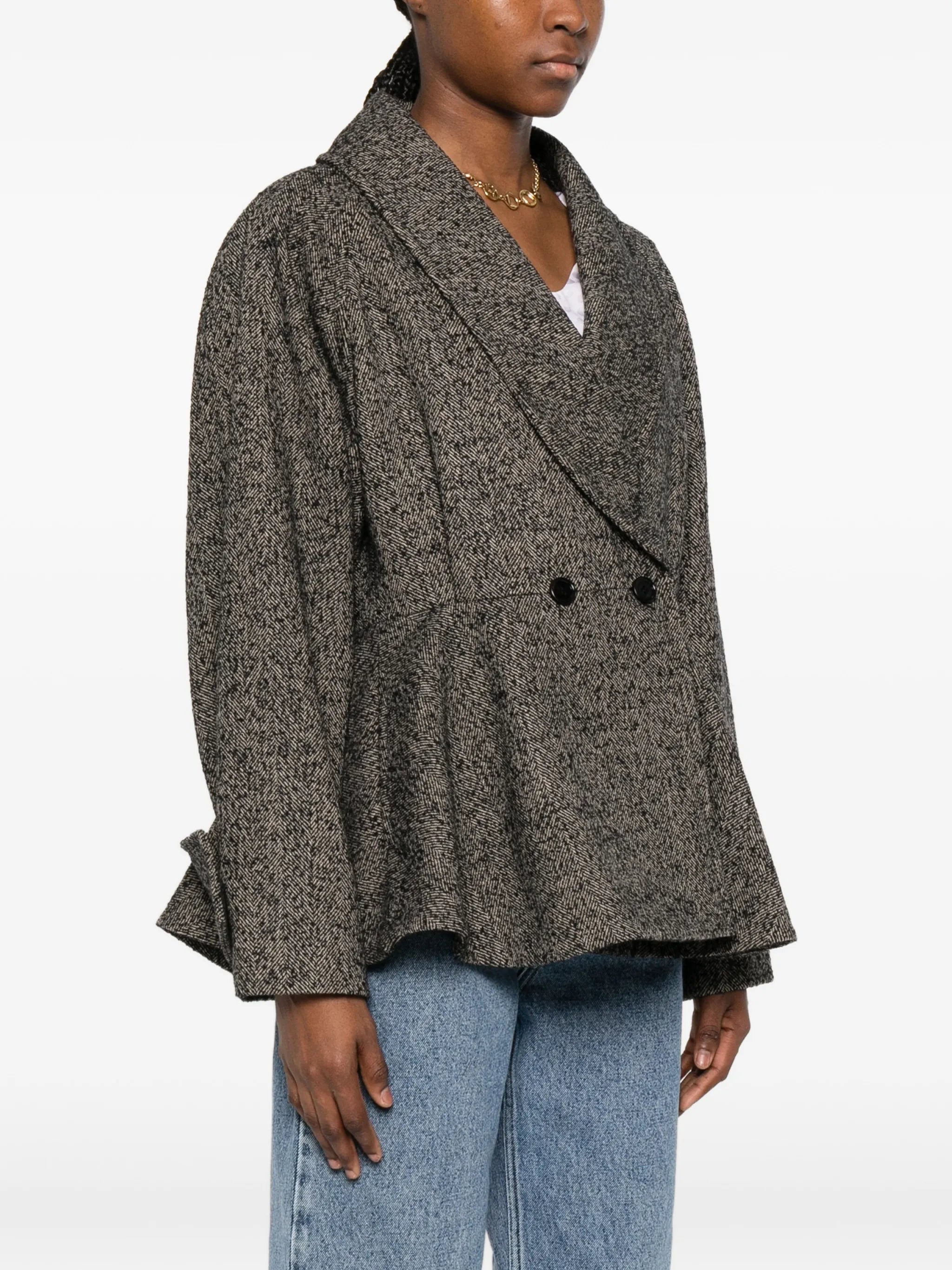 double-breasted flared jacket
