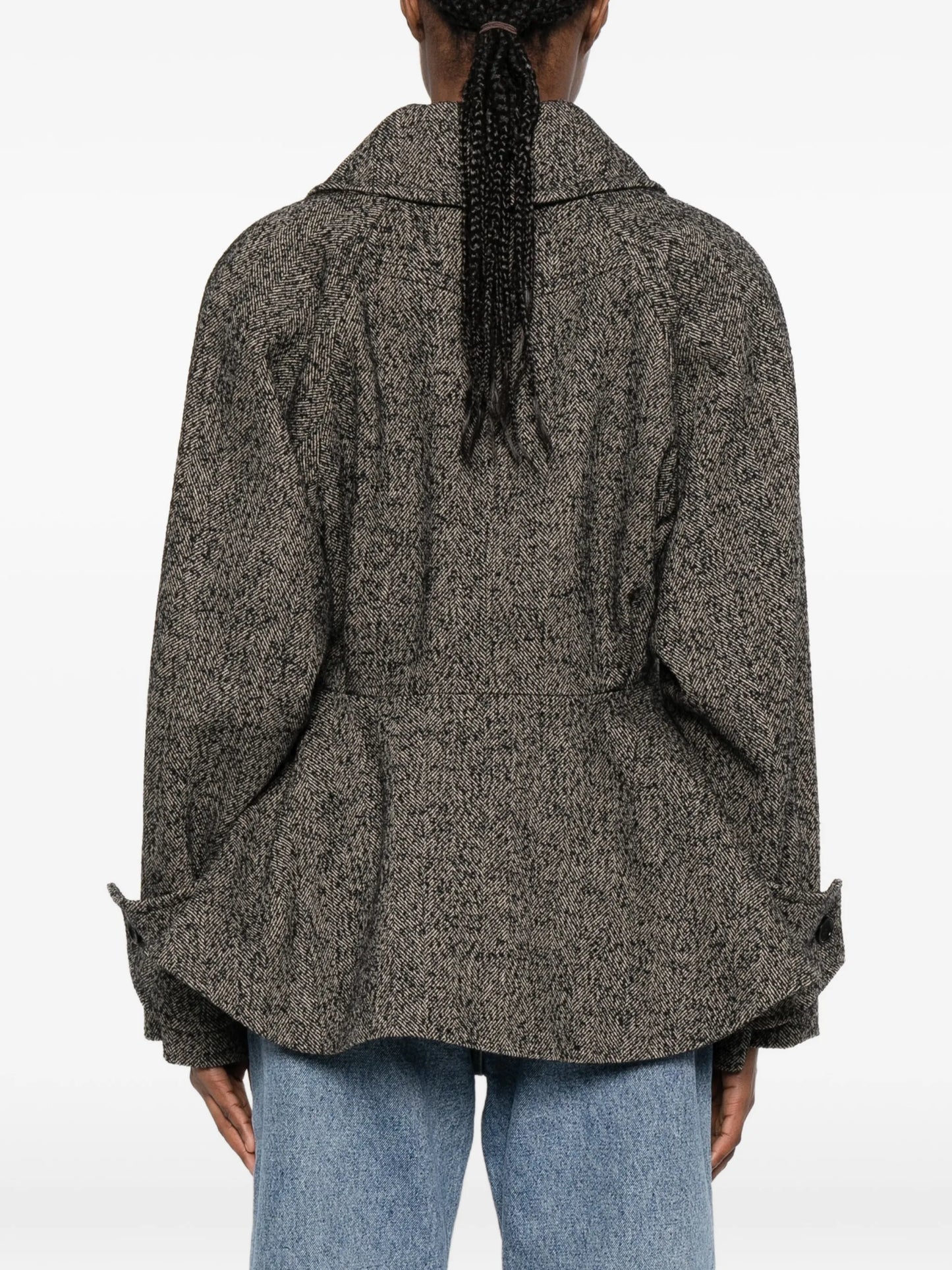 double-breasted flared jacket