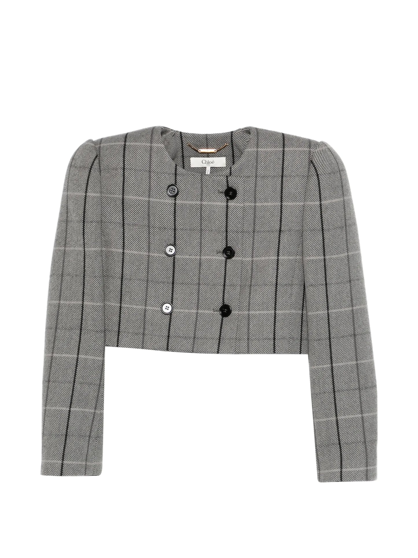 double-breasted check jacket