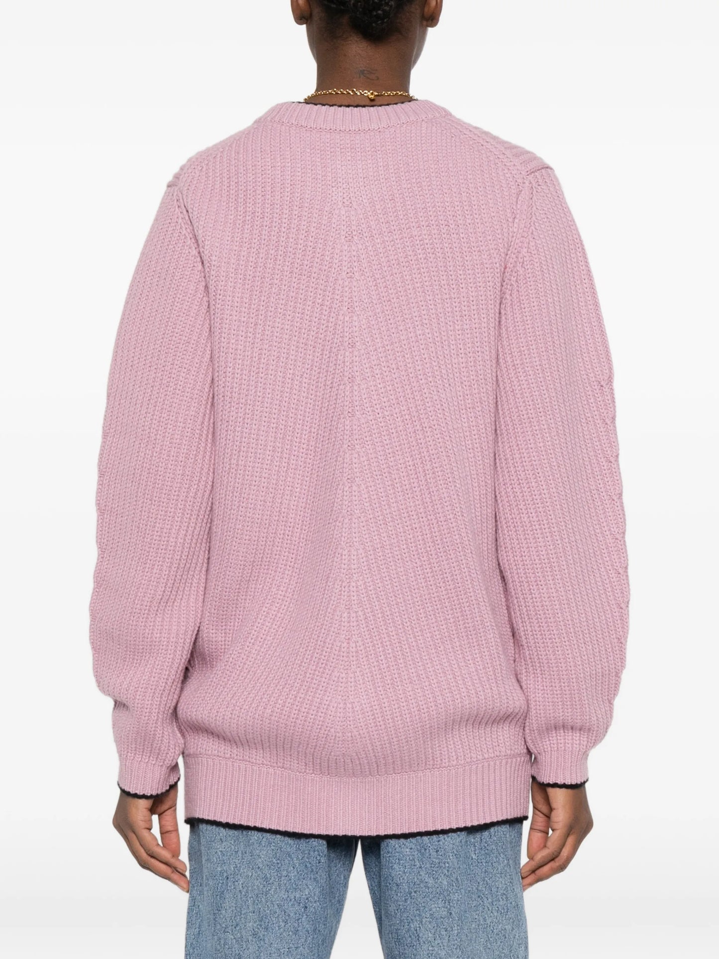 logo rib knit cardigan