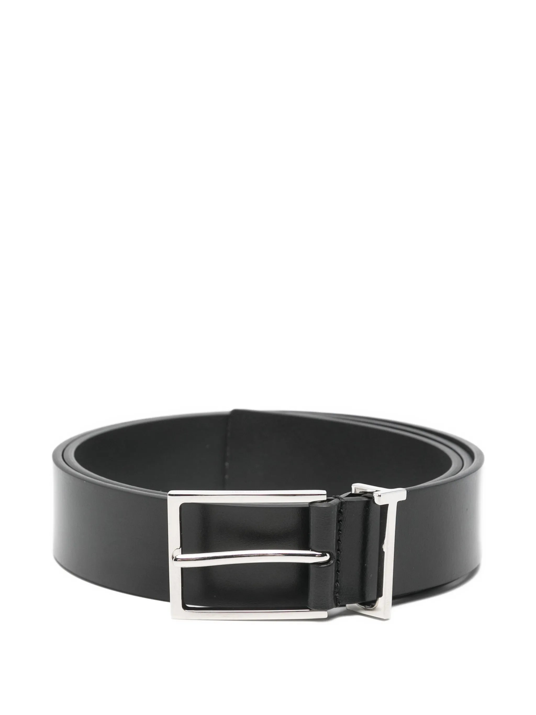 logo-loop leather belt
