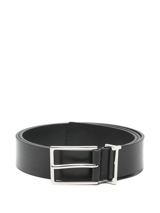 logo-loop leather belt