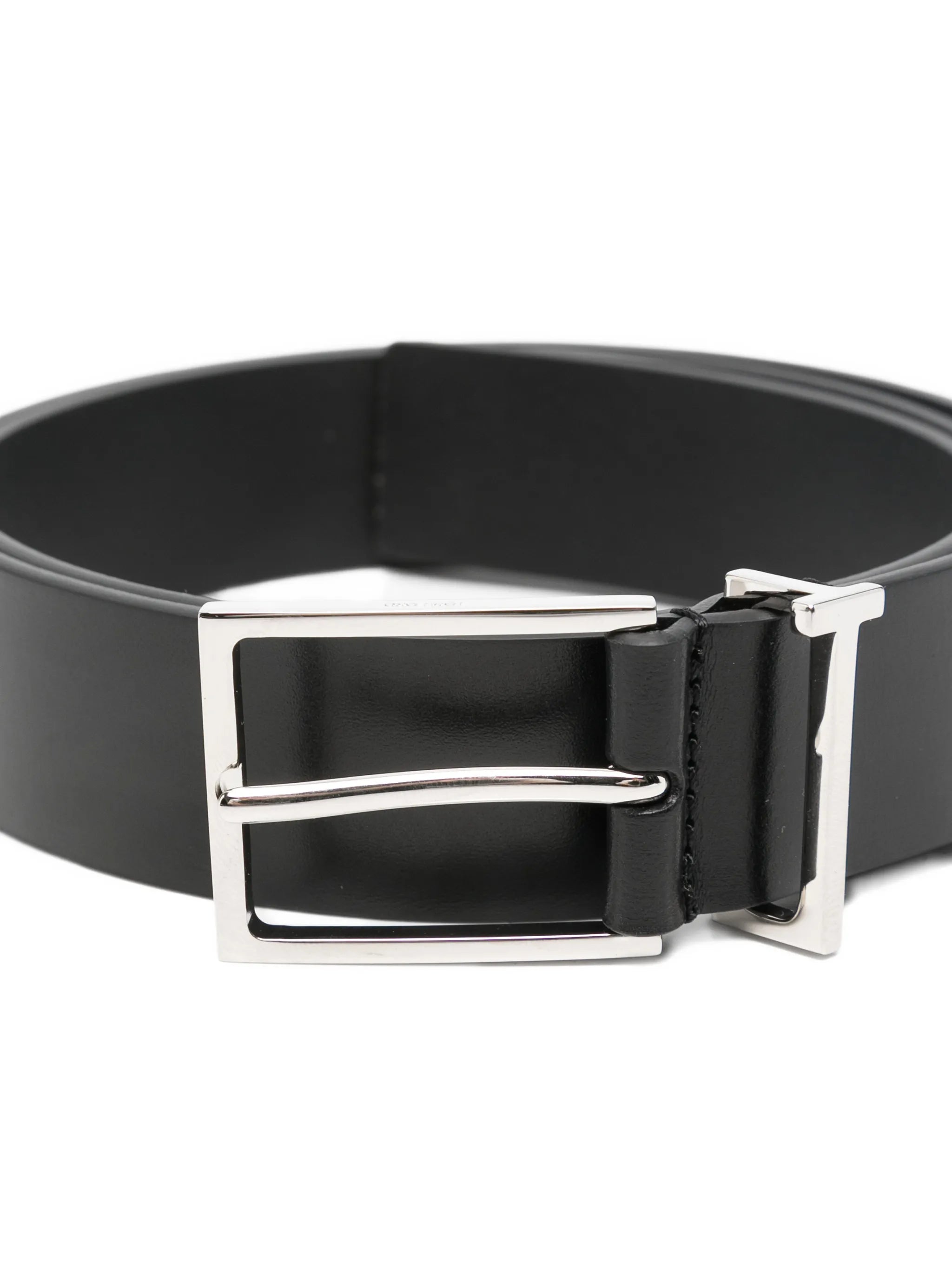 logo-loop leather belt