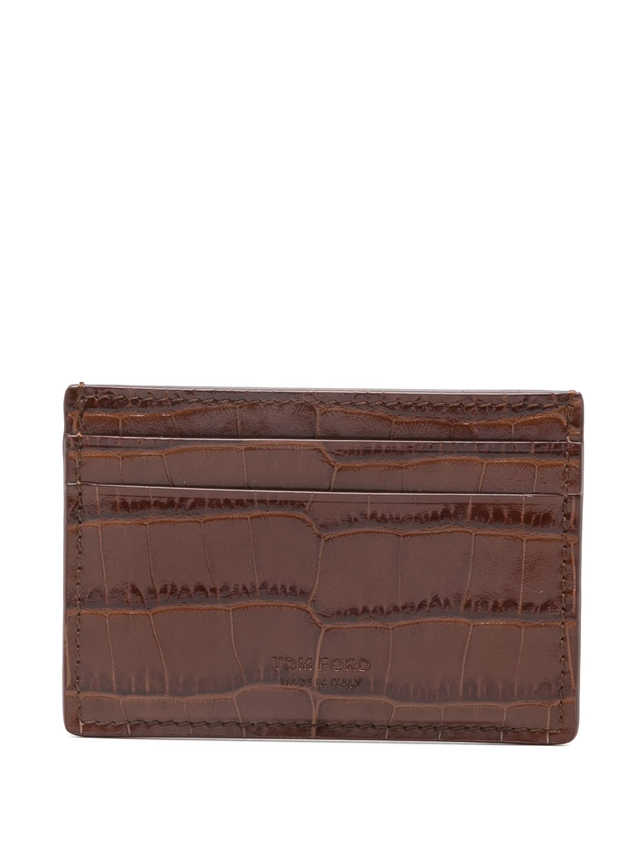 croc-embossed cardholder