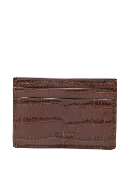 crocodile-embossed card holder