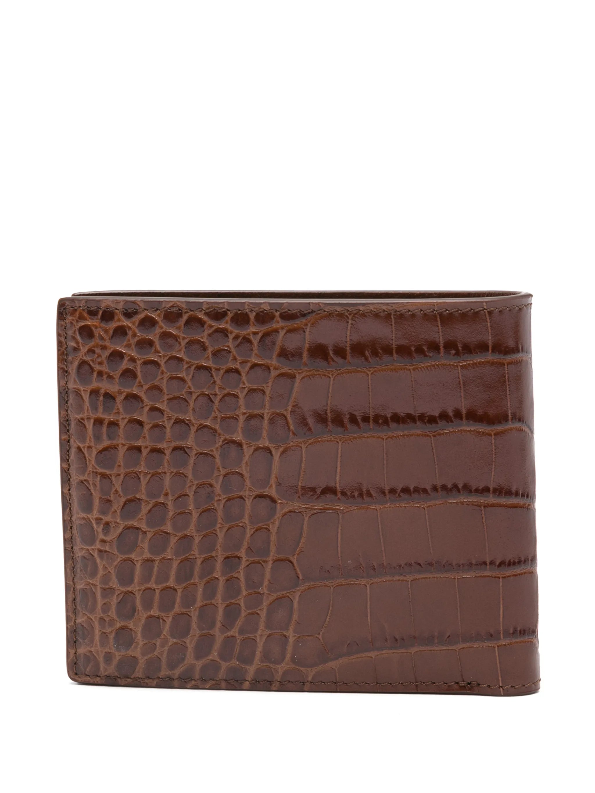 crocodile-embossed bi-fold wallet