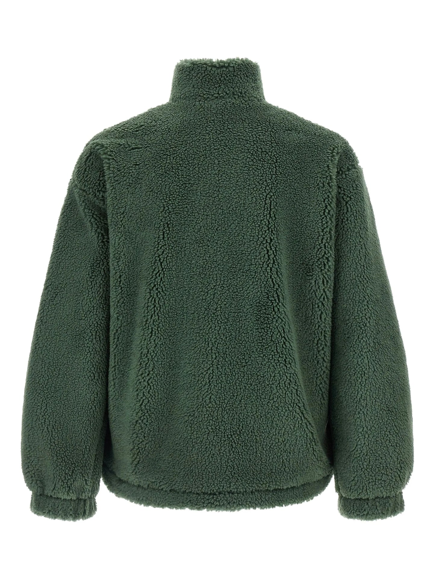 logo-embroidered sherpa jacket